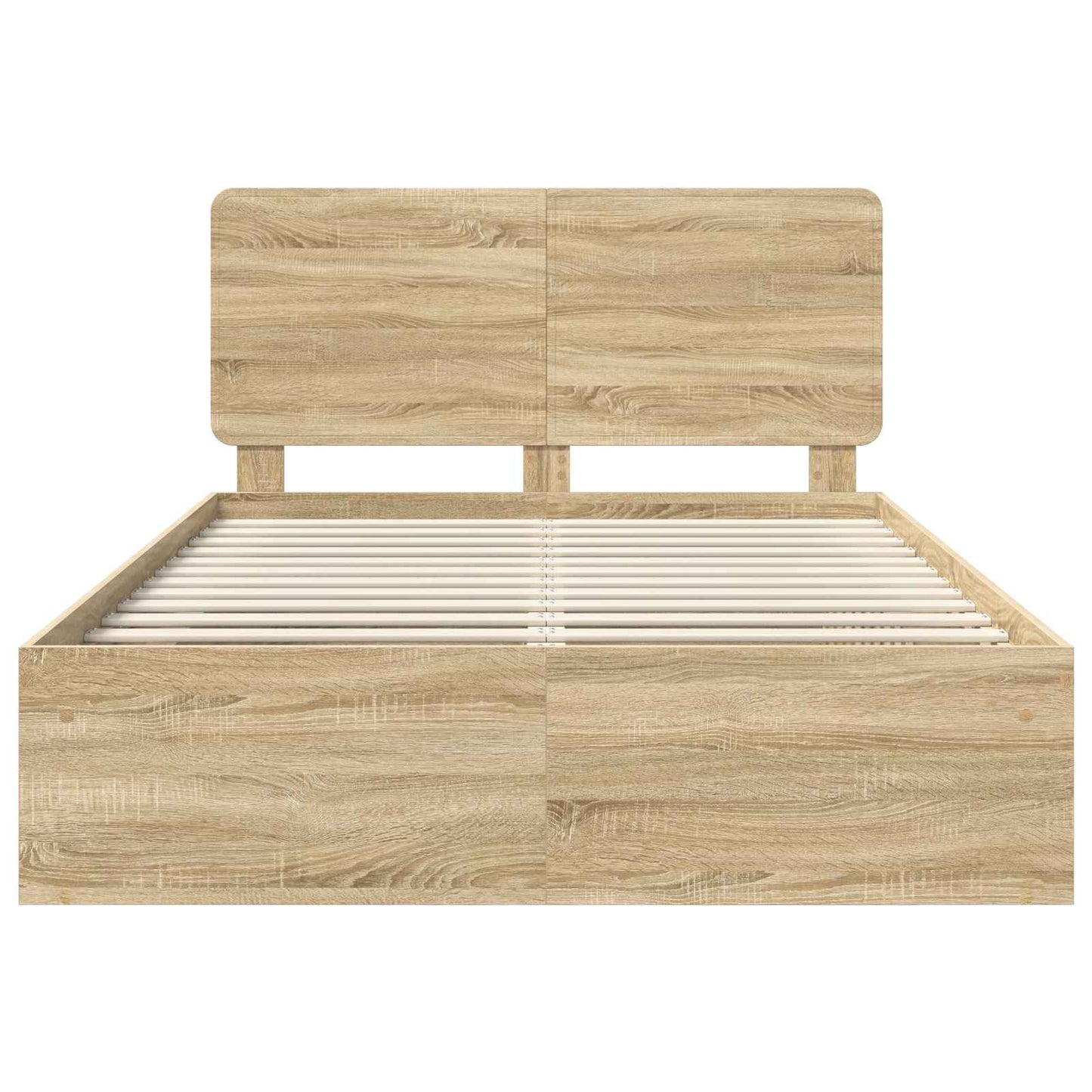 Bedframe Sonoma Eiken 150 x 200 cm Massief grenenhout is nu te koop bij PeponiXL, paradijselijk wonen!