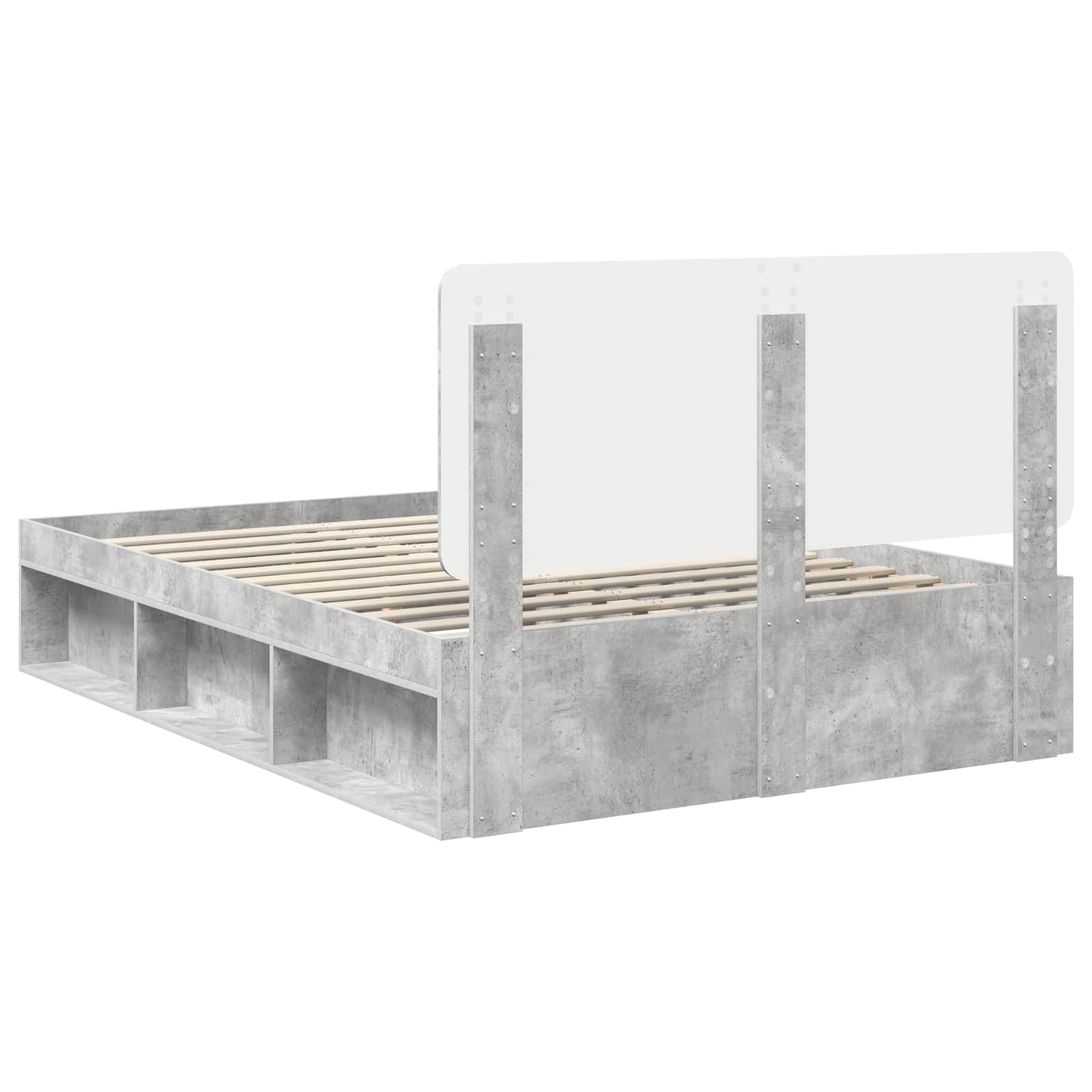 Bedframe Concerte Grijs 150 x 200 cm Massief grenenhout is nu te koop bij PeponiXL, paradijselijk wonen!