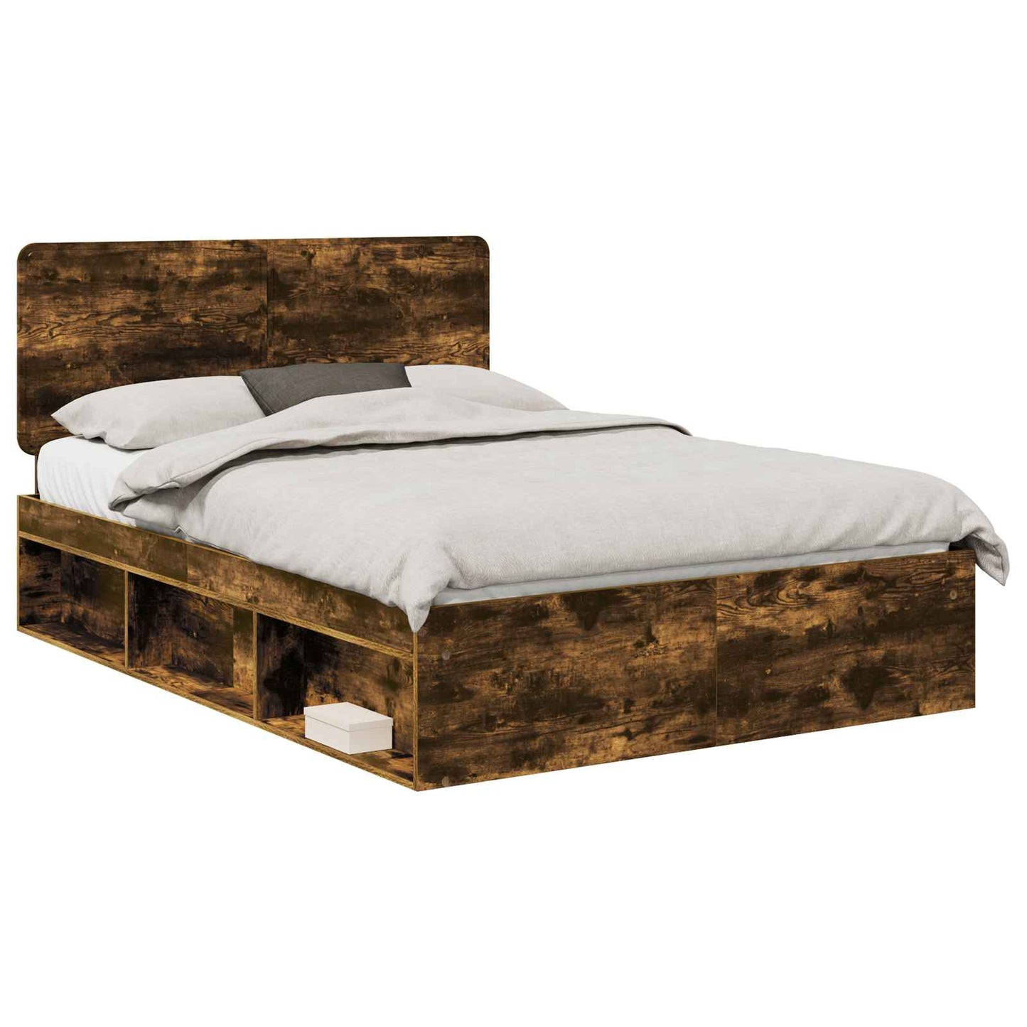 Bedframe Gerookt eiken 150 x 200 cm Massief grenenhout is nu te koop bij PeponiXL, paradijselijk wonen!
