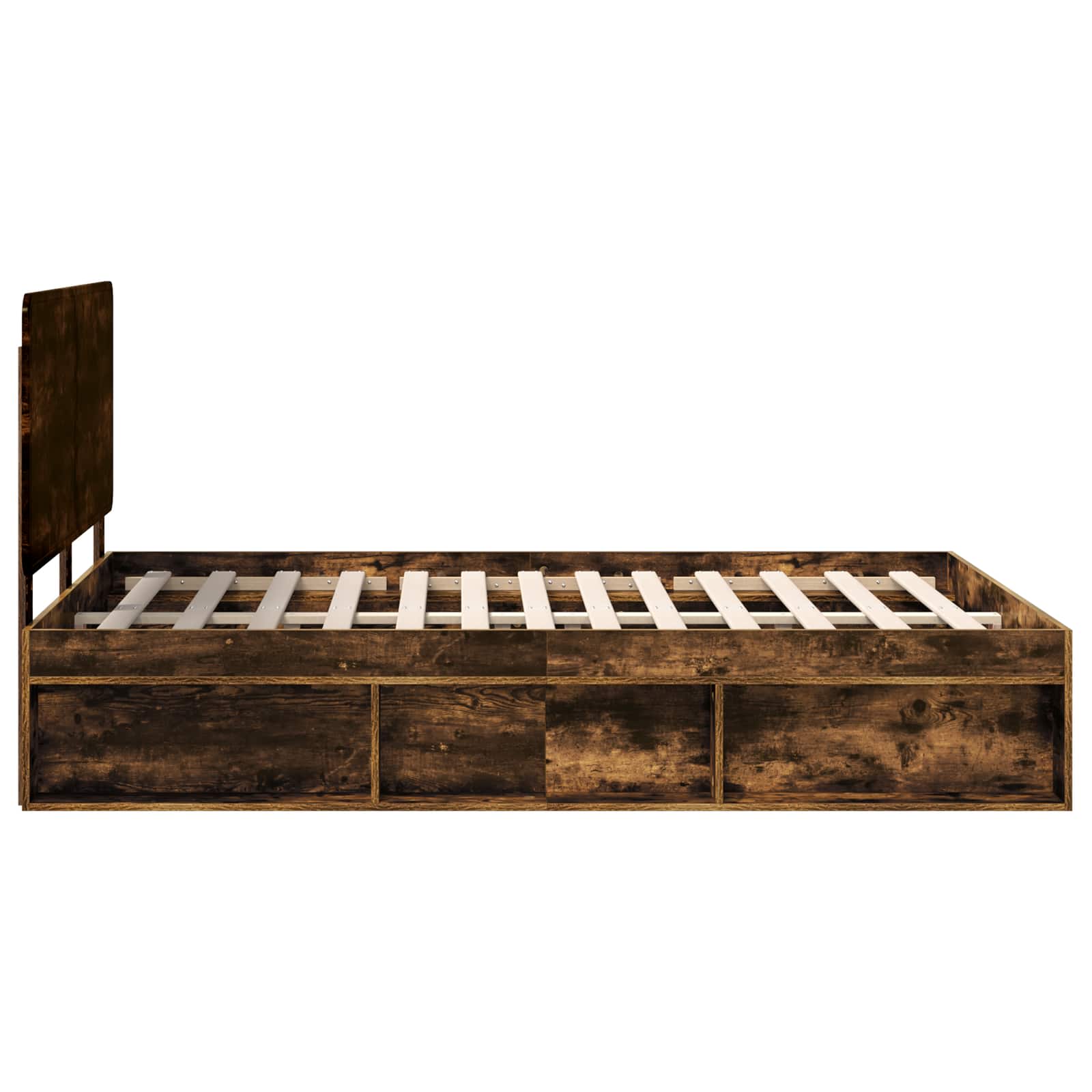 Bedframe Gerookt eiken 150 x 200 cm Massief grenenhout is nu te koop bij PeponiXL, paradijselijk wonen!