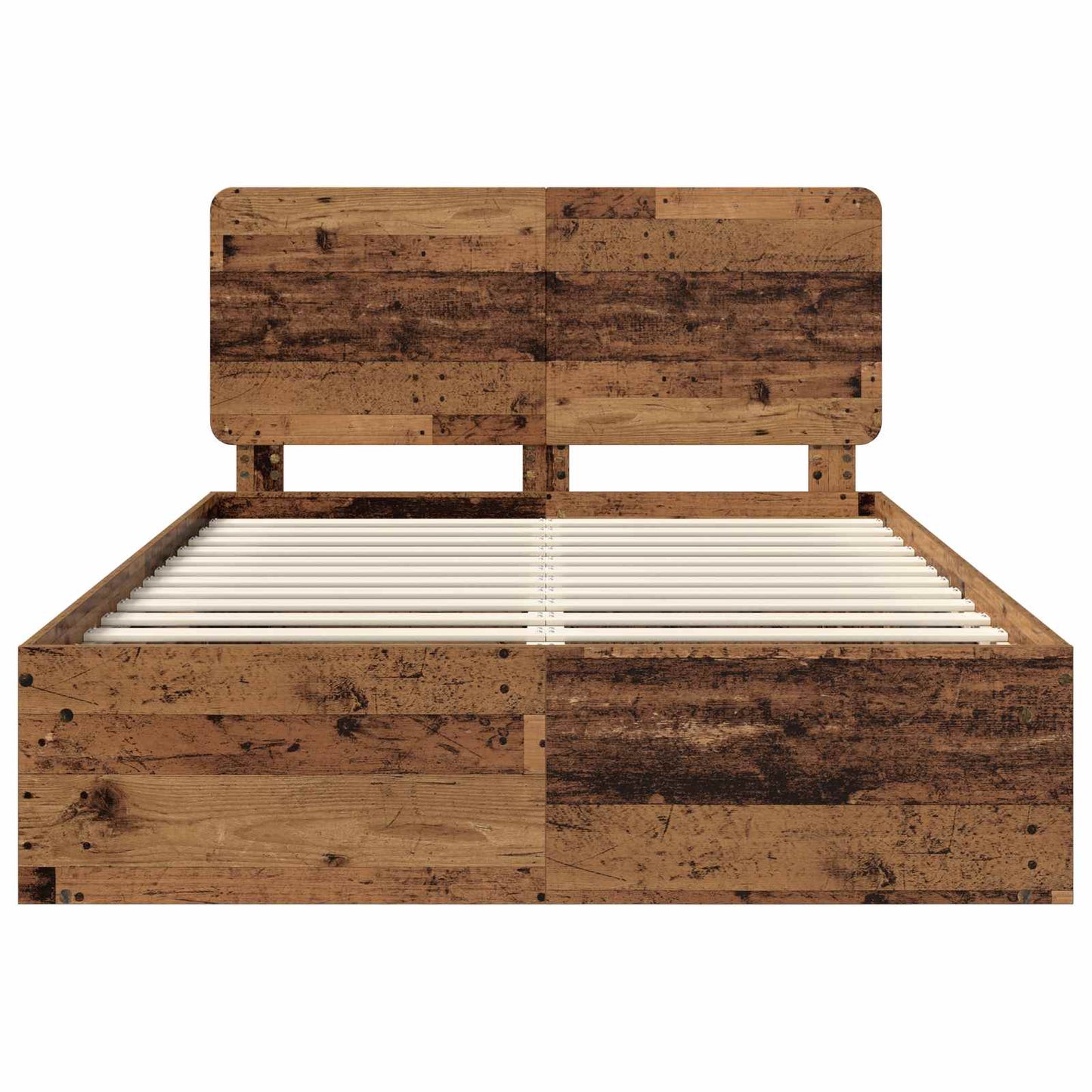 Bedframe met hoofdeinde Oudhout 150 x 200 cm Massief grenenhout is nu te koop bij PeponiXL, paradijselijk wonen!