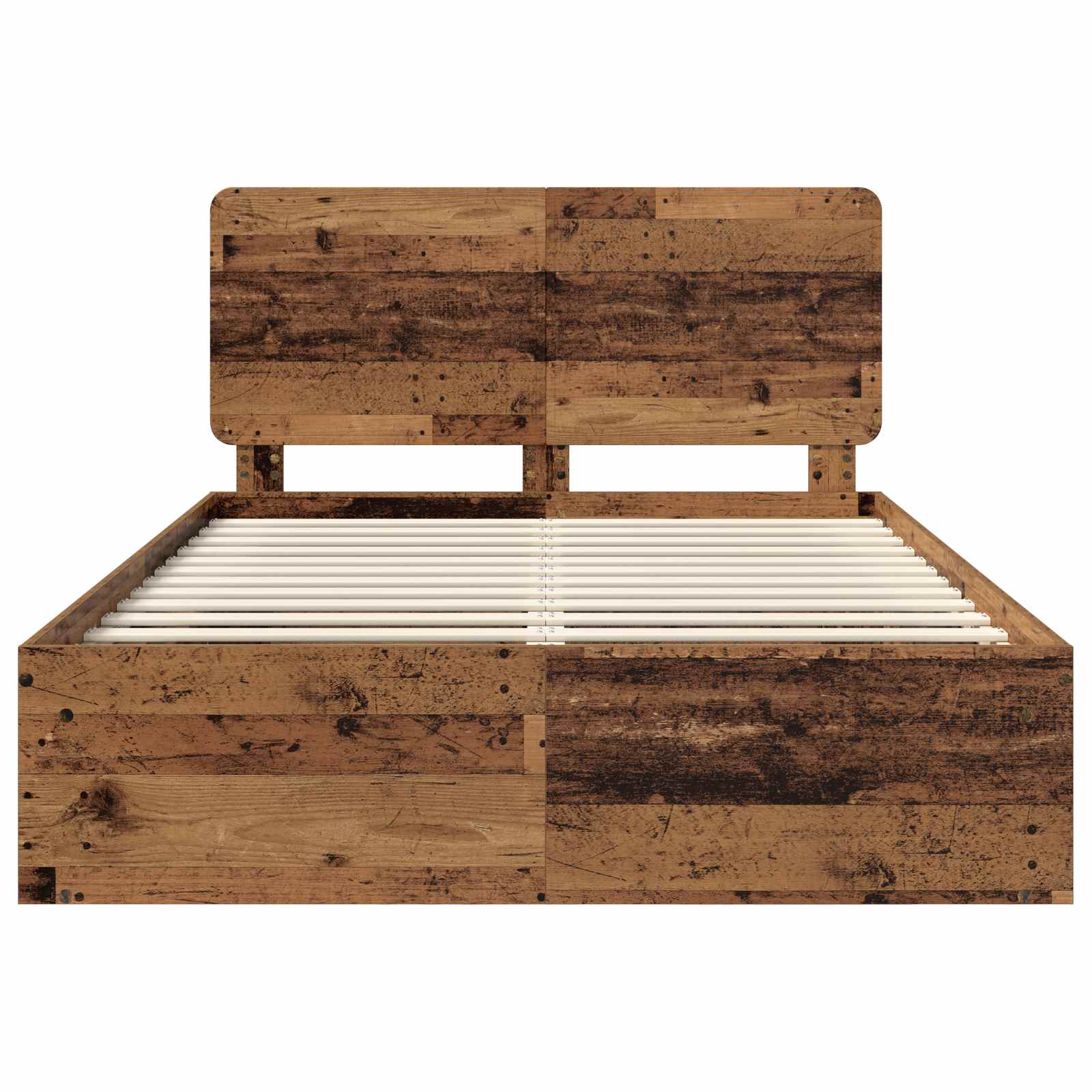 Bedframe met hoofdeinde Oudhout 150 x 200 cm Massief grenenhout is nu te koop bij PeponiXL, paradijselijk wonen!