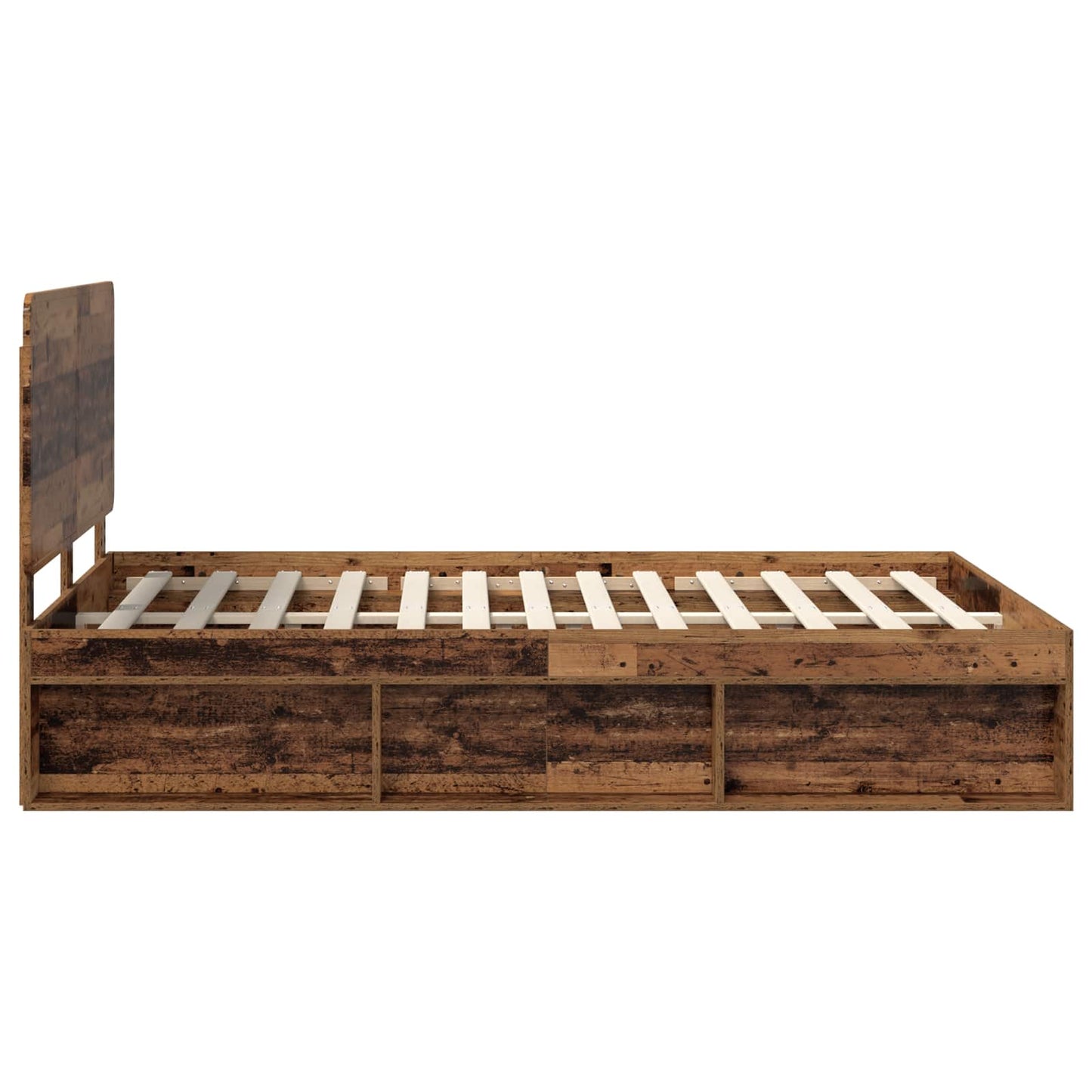Bedframe met hoofdeinde Oudhout 150 x 200 cm Massief grenenhout is nu te koop bij PeponiXL, paradijselijk wonen!