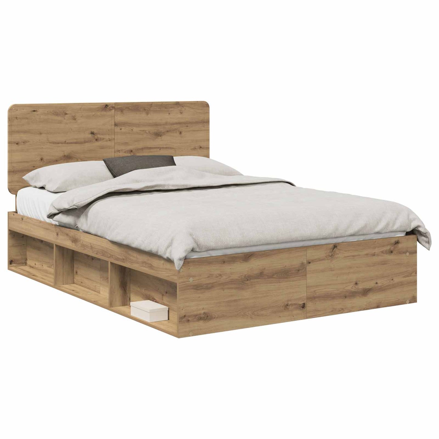 Bedframe Ambachtelijk eiken 150 x 200 cm Massief grenenhout is nu te koop bij PeponiXL, paradijselijk wonen!