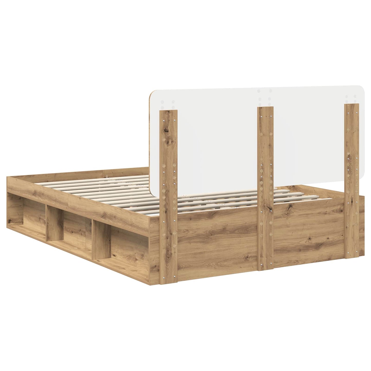 Bedframe Ambachtelijk eiken 150 x 200 cm Massief grenenhout is nu te koop bij PeponiXL, paradijselijk wonen!