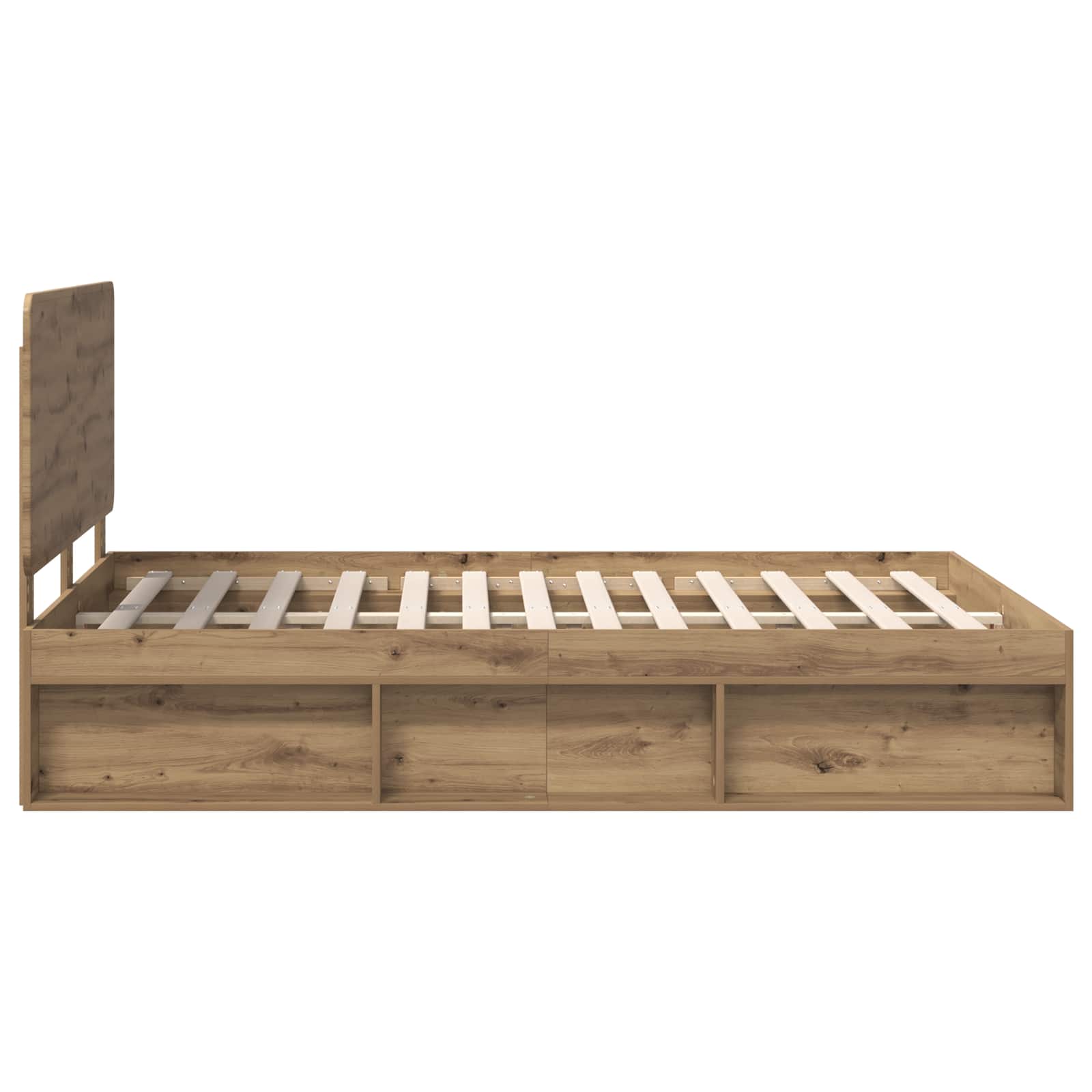 Bedframe Ambachtelijk eiken 150 x 200 cm Massief grenenhout is nu te koop bij PeponiXL, paradijselijk wonen!