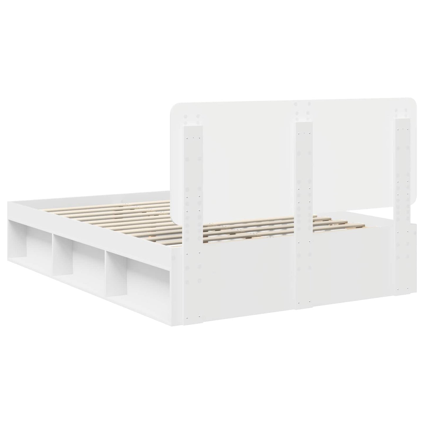 Bedframe met hoofdeinde Wit 140 x 200 cm Massief grenenhout is nu te koop bij PeponiXL, paradijselijk wonen!