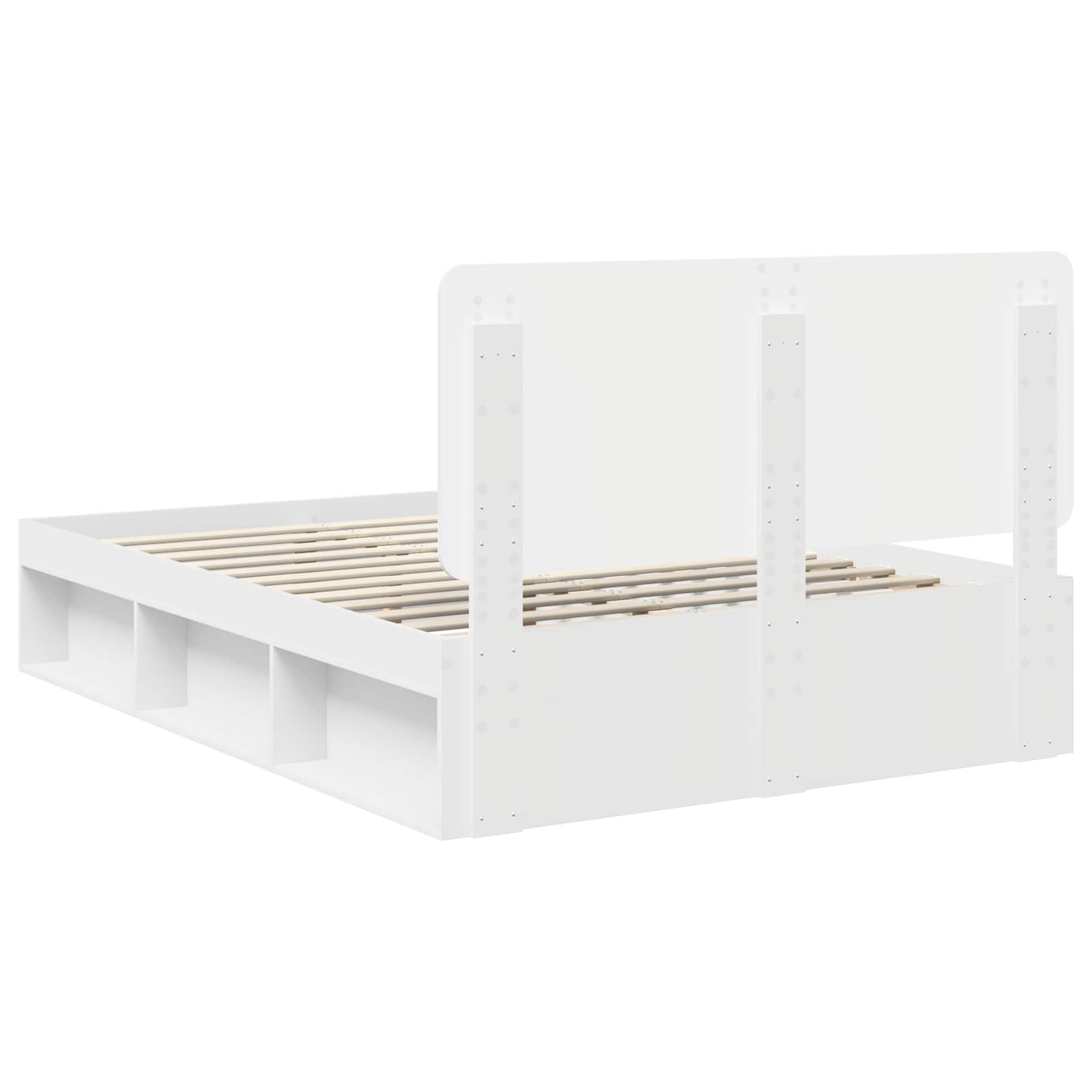 Bedframe met hoofdeinde Wit 140 x 200 cm Massief grenenhout is nu te koop bij PeponiXL, paradijselijk wonen!