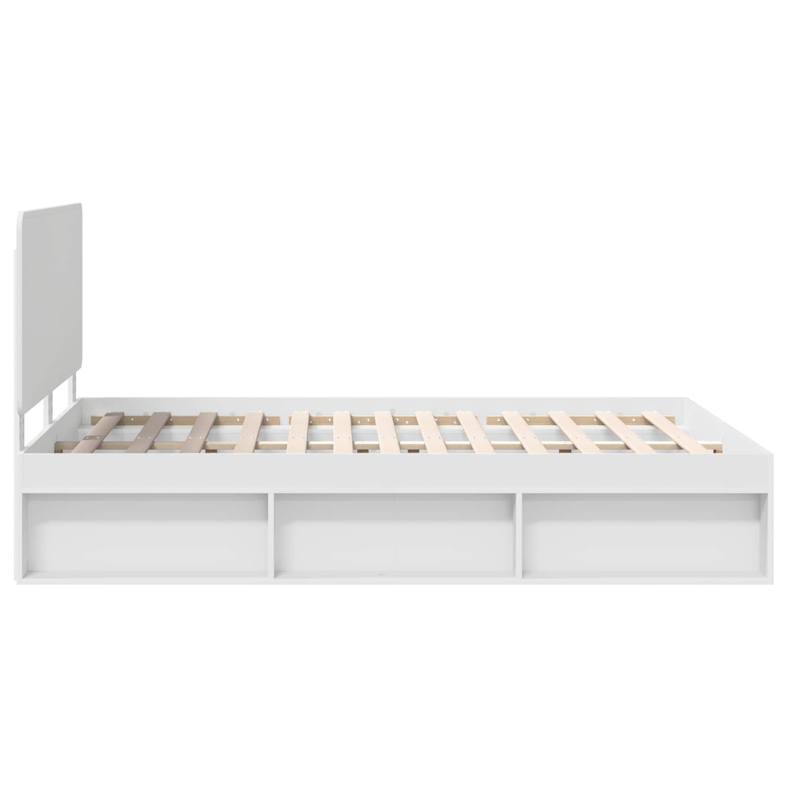Bedframe met hoofdeinde Wit 140 x 200 cm Massief grenenhout is nu te koop bij PeponiXL, paradijselijk wonen!