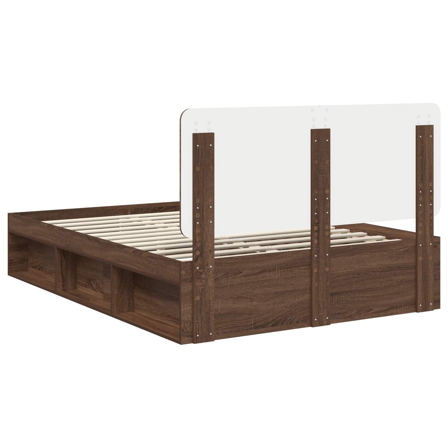 Bedframe Bruin Eiken 140 x 200 cm Massief grenenhout is nu te koop bij PeponiXL, paradijselijk wonen!