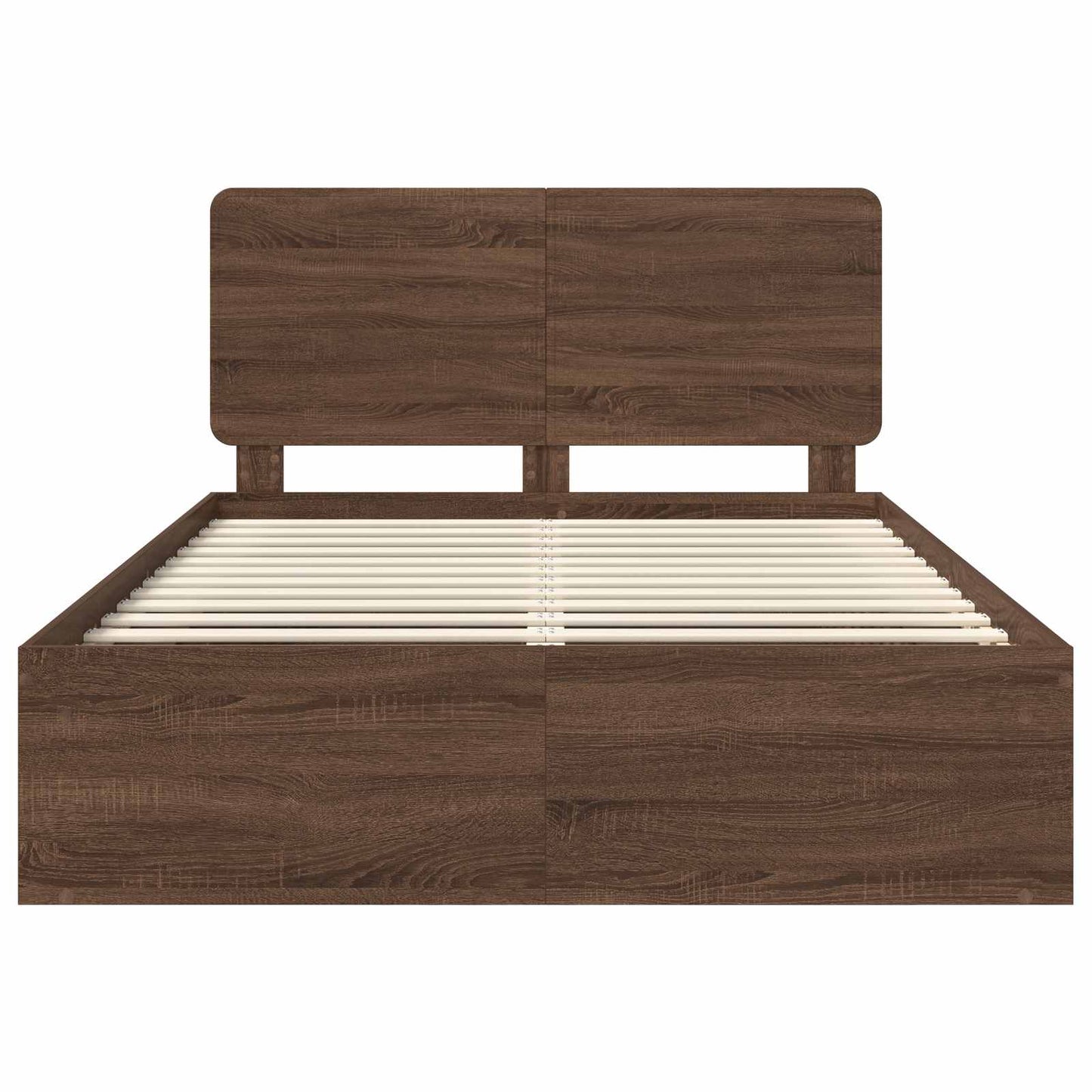 Bedframe Bruin Eiken 140 x 200 cm Massief grenenhout is nu te koop bij PeponiXL, paradijselijk wonen!