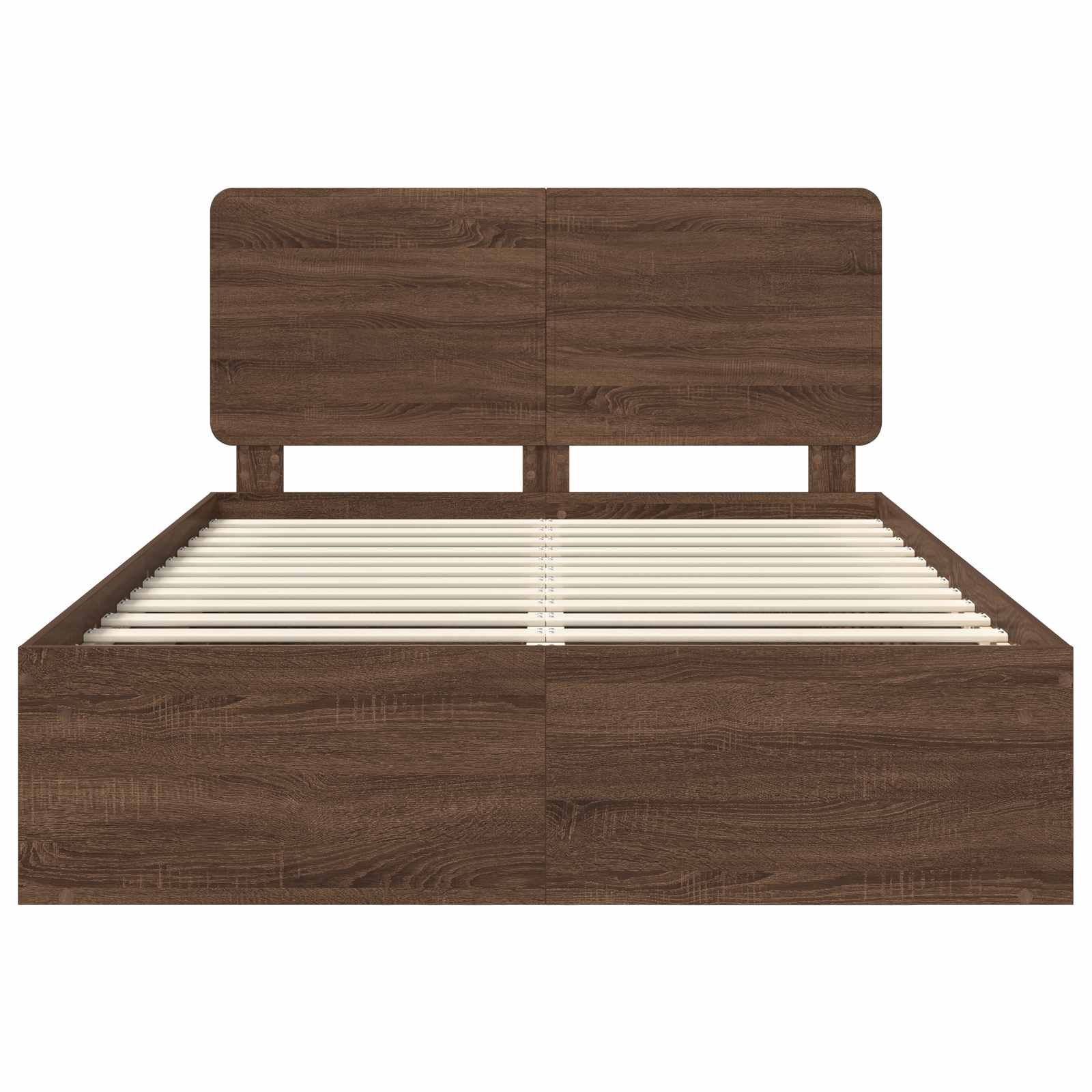 Bedframe Bruin Eiken 140 x 200 cm Massief grenenhout is nu te koop bij PeponiXL, paradijselijk wonen!