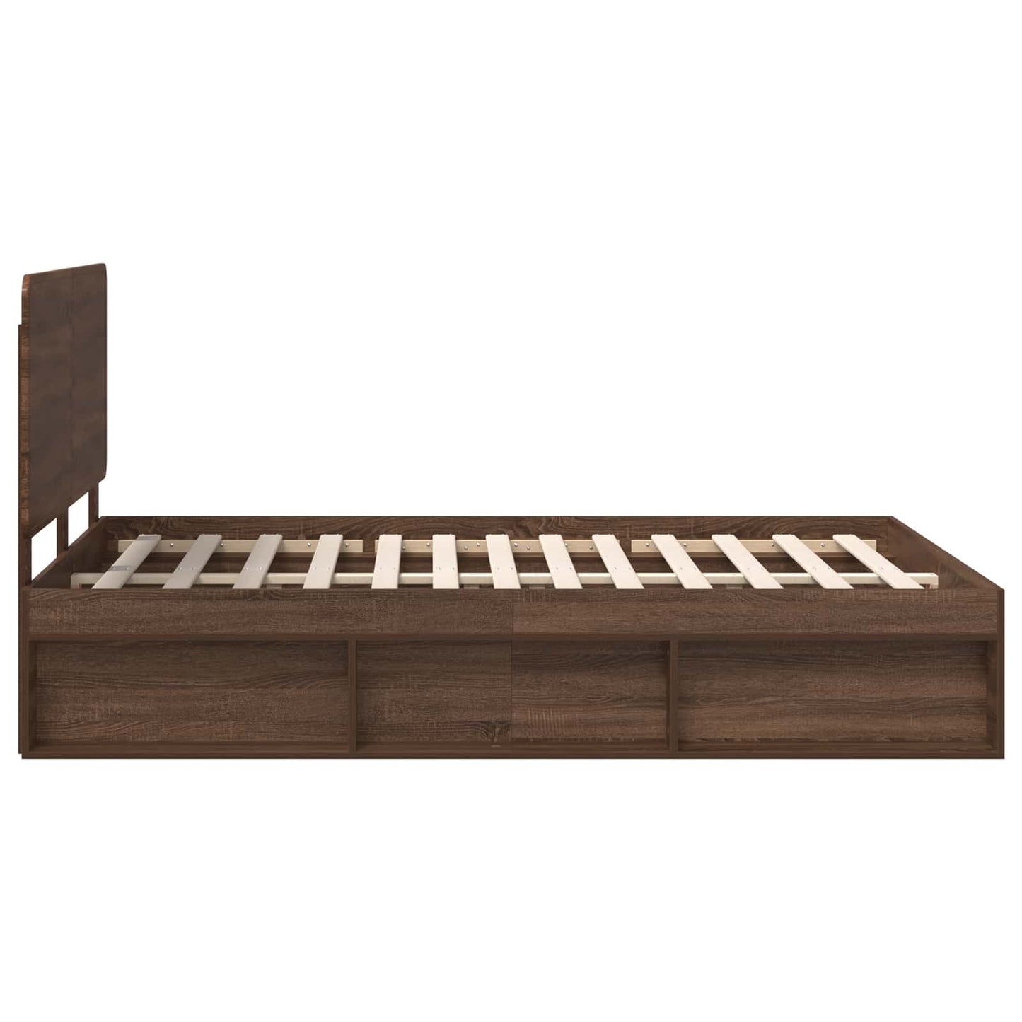 Bedframe Bruin Eiken 140 x 200 cm Massief grenenhout is nu te koop bij PeponiXL, paradijselijk wonen!