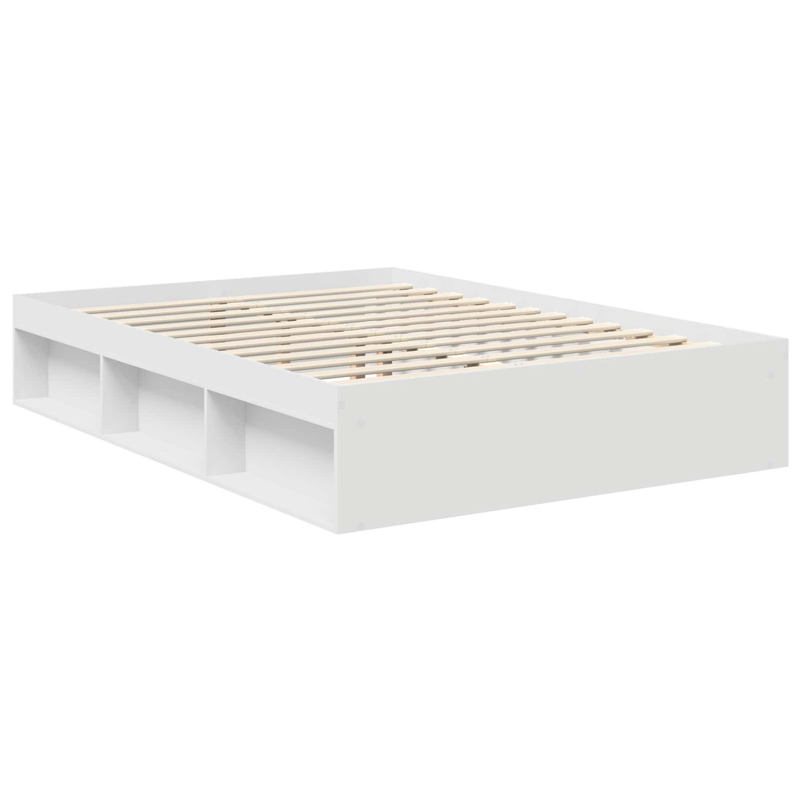 Bedframe met hoofdeinde Wit 140 x 190 cm Massief grenenhout is nu te koop bij PeponiXL, paradijselijk wonen!