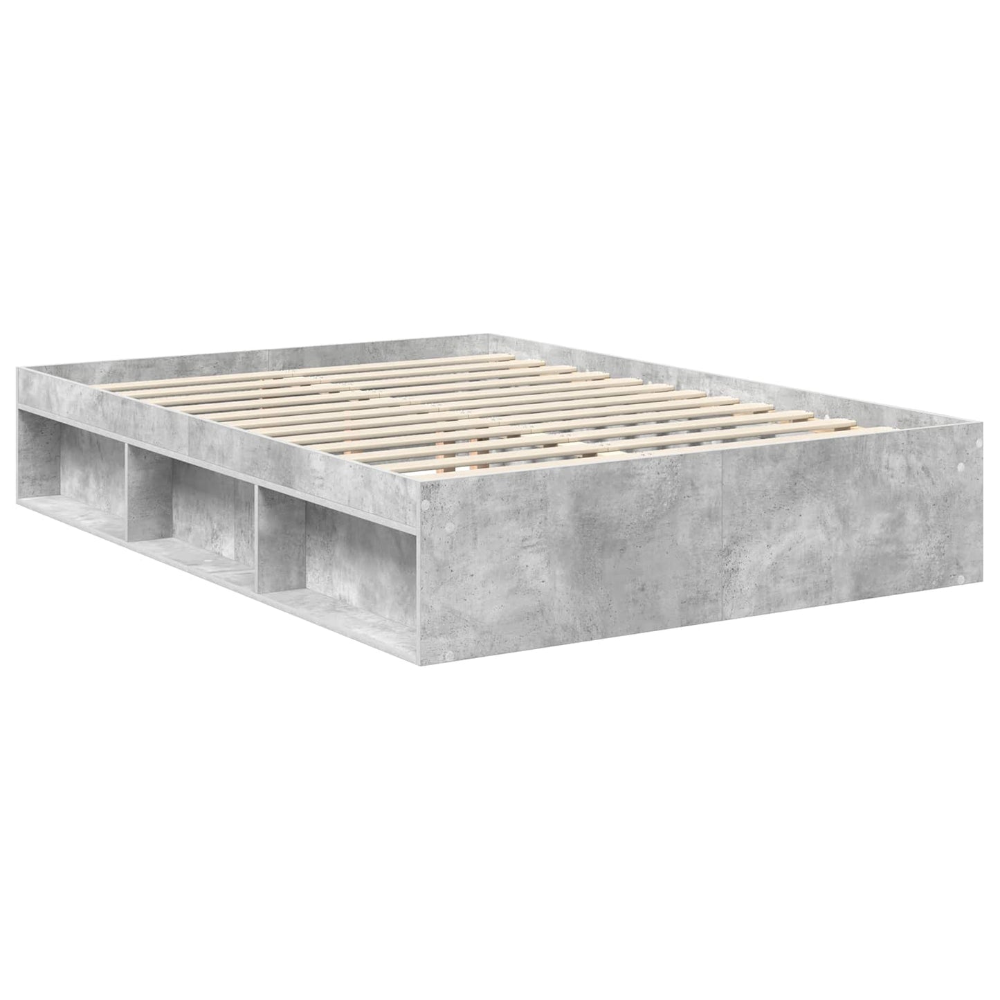 Bedframe met hoofdeinde Beton 140 x 190 cm Massief grenenhout is nu te koop bij PeponiXL, paradijselijk wonen!