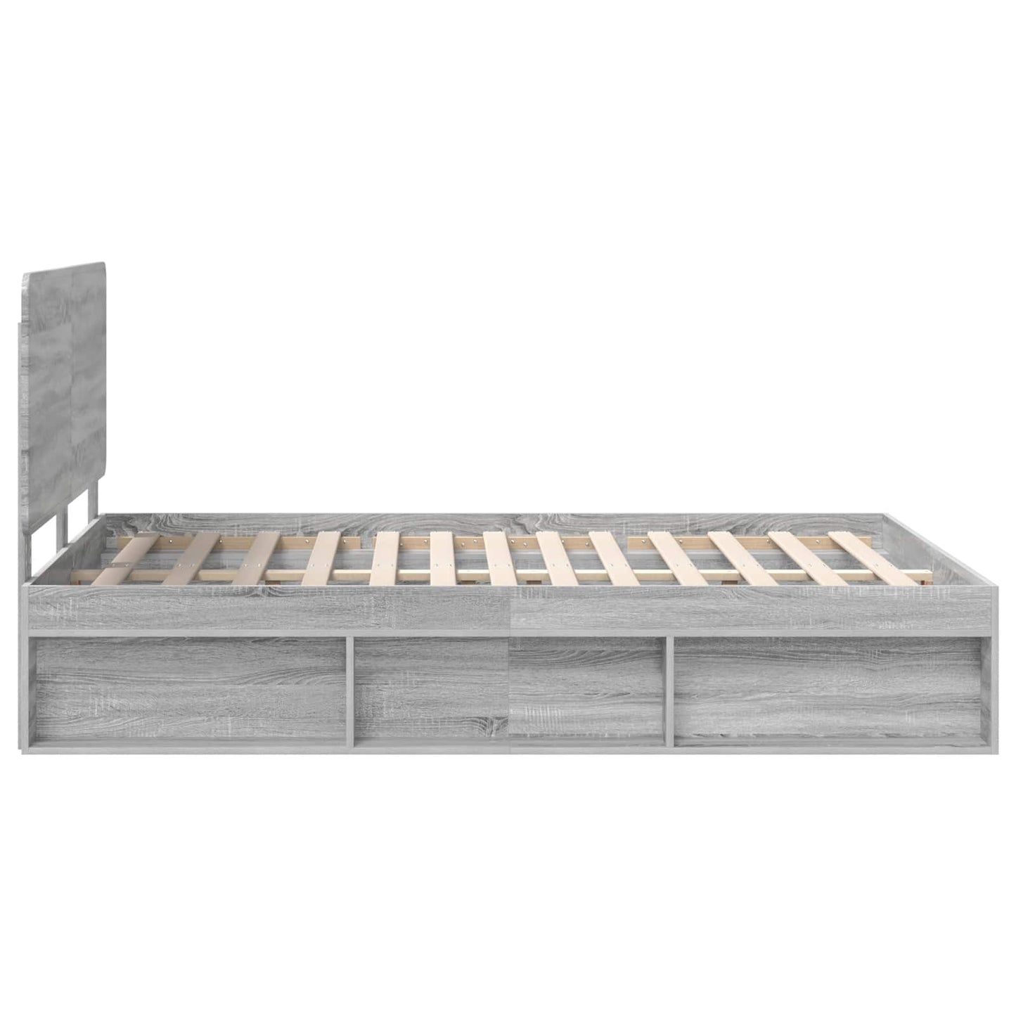 Bedframe Grijs Sonoma 140 x 190 cm Massief grenenhout is nu te koop bij PeponiXL, paradijselijk wonen!