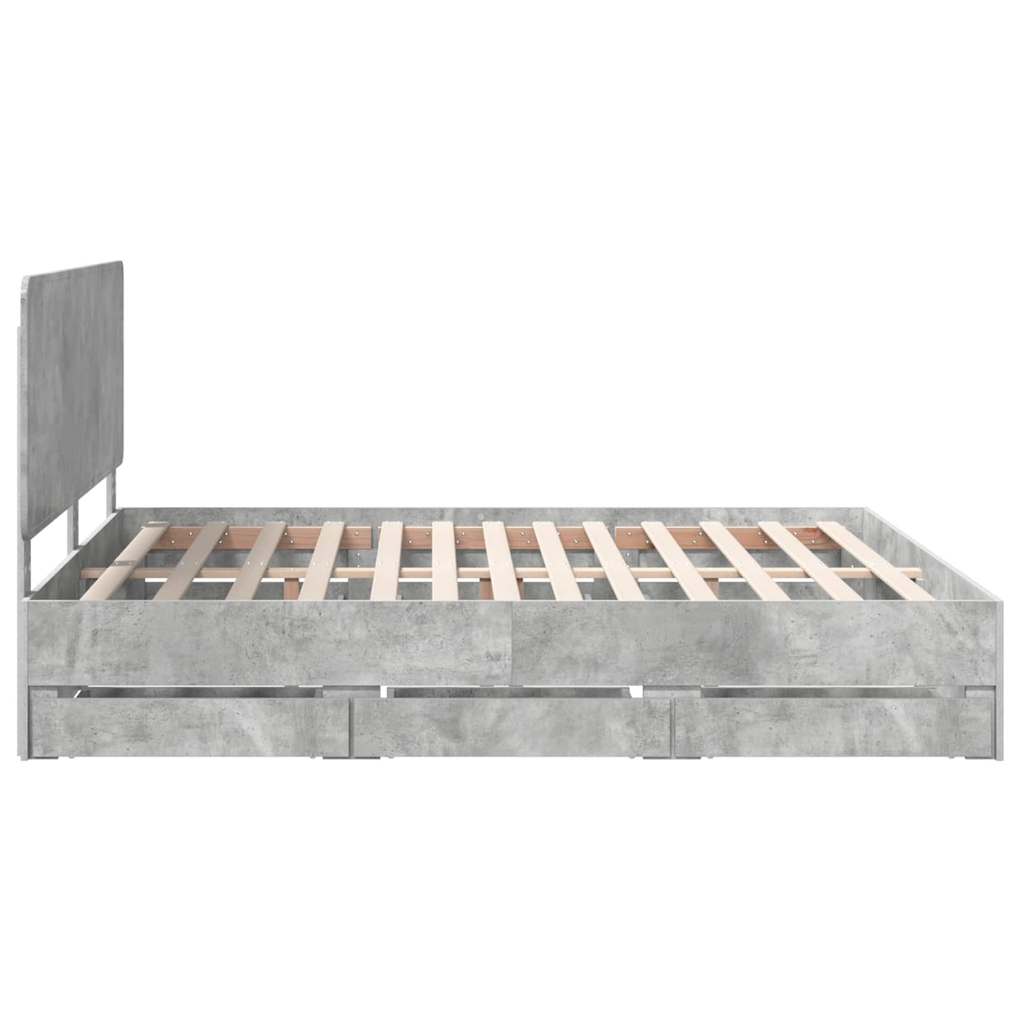 Bedframe met lade Beton Grijs 200 x 200 cm Ingenieurshout is nu te koop bij PeponiXL, paradijselijk wonen!