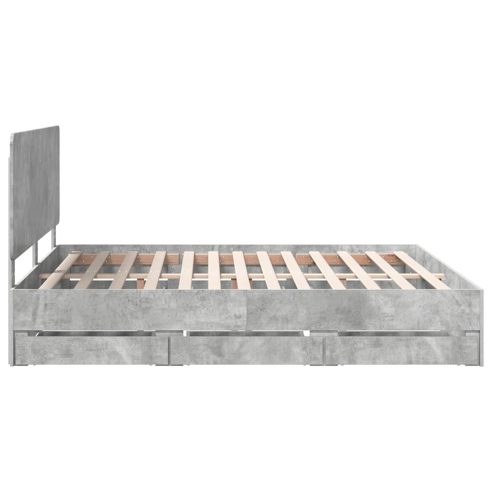 Bedframe met lade Beton Grijs 200 x 200 cm Ingenieurshout is nu te koop bij PeponiXL, paradijselijk wonen!