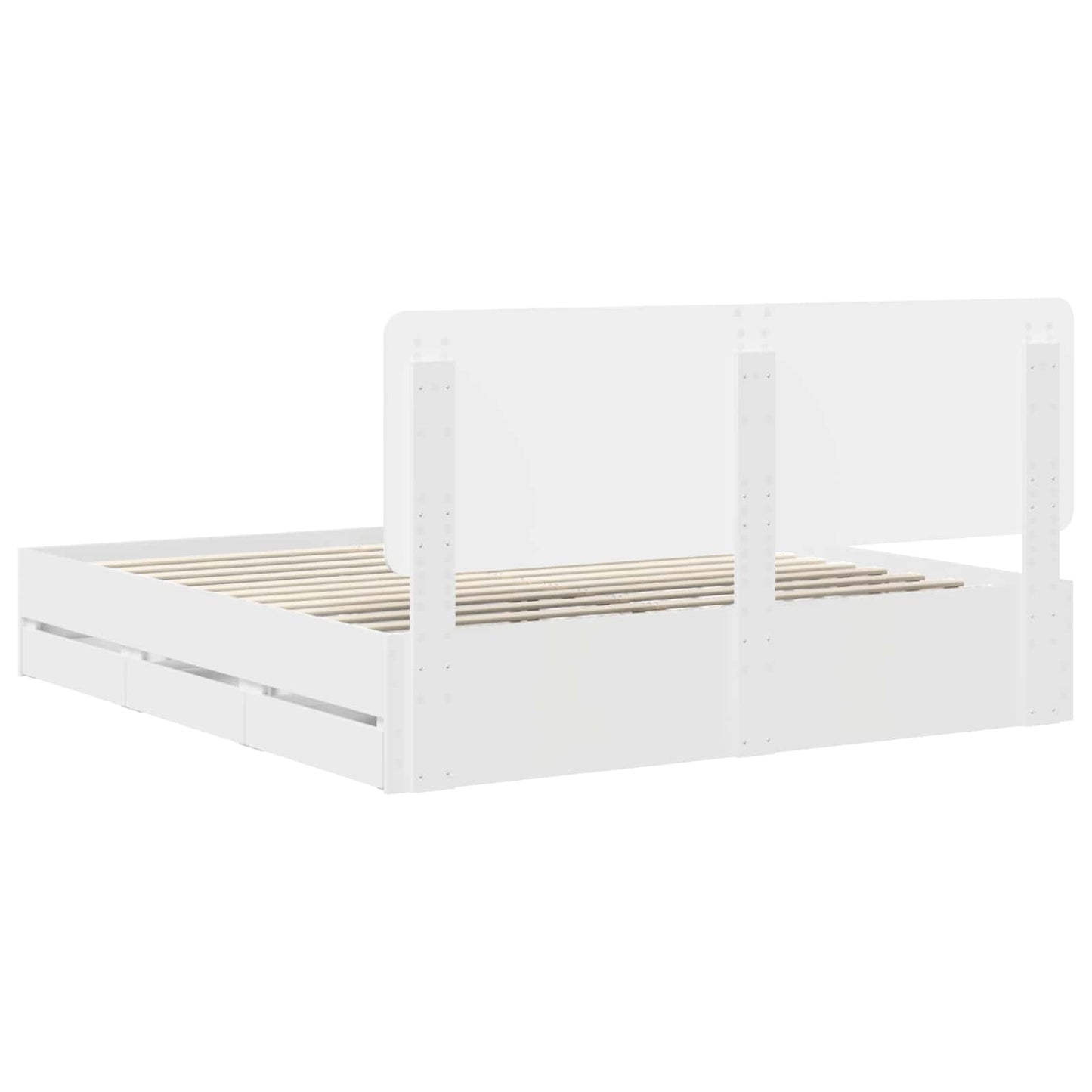 Bedframe met lade met opslag Wit 180 x 200 cm Ingenieurshout is nu te koop bij PeponiXL, paradijselijk wonen!