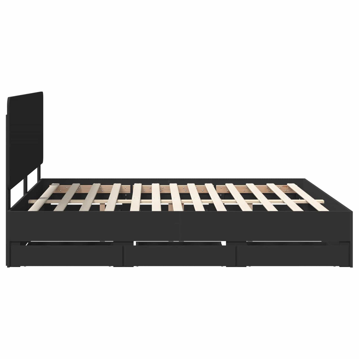 Bedframe met lade met opslag Zwart 180 x 200 cm Ingenieurshout is nu te koop bij PeponiXL, paradijselijk wonen!