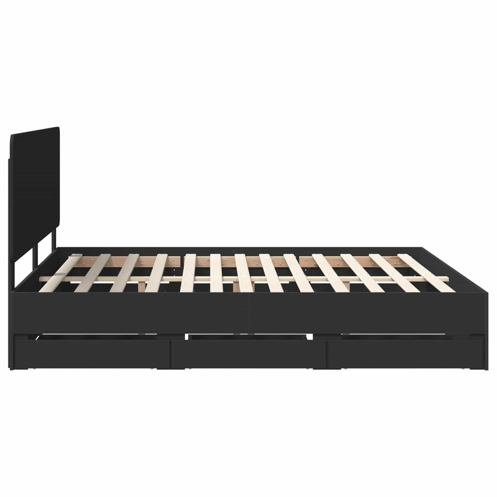Bedframe met lade met opslag Zwart 180 x 200 cm Ingenieurshout is nu te koop bij PeponiXL, paradijselijk wonen!