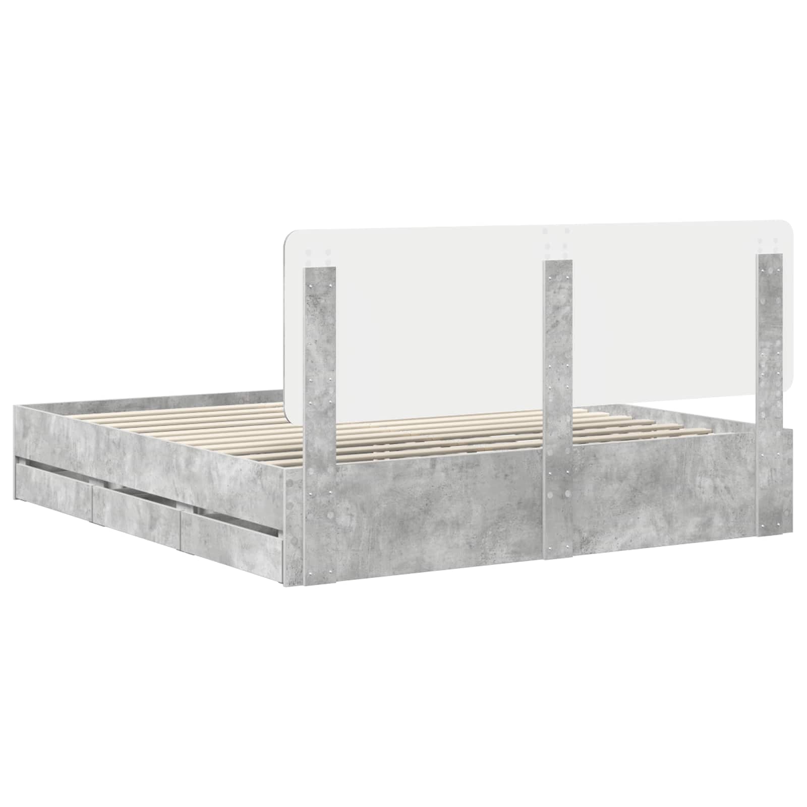 Bedframe met lade Beton Grijs 180 x 200 cm Ingenieurshout is nu te koop bij PeponiXL, paradijselijk wonen!