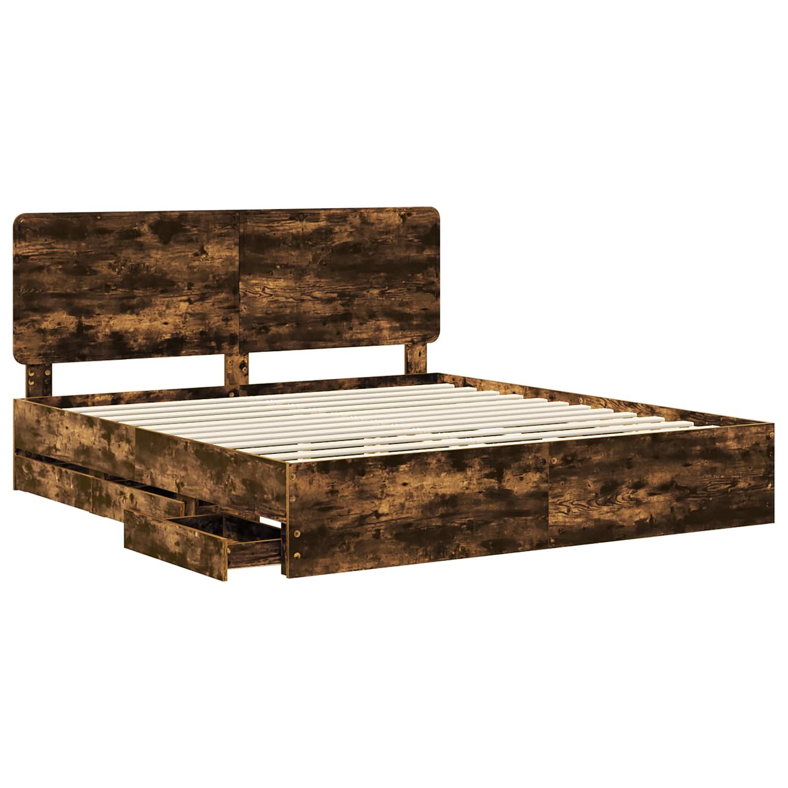 Bedframe met lade Gerookt eiken 180 x 200 cm Ingenieurshout is nu te koop bij PeponiXL, paradijselijk wonen!