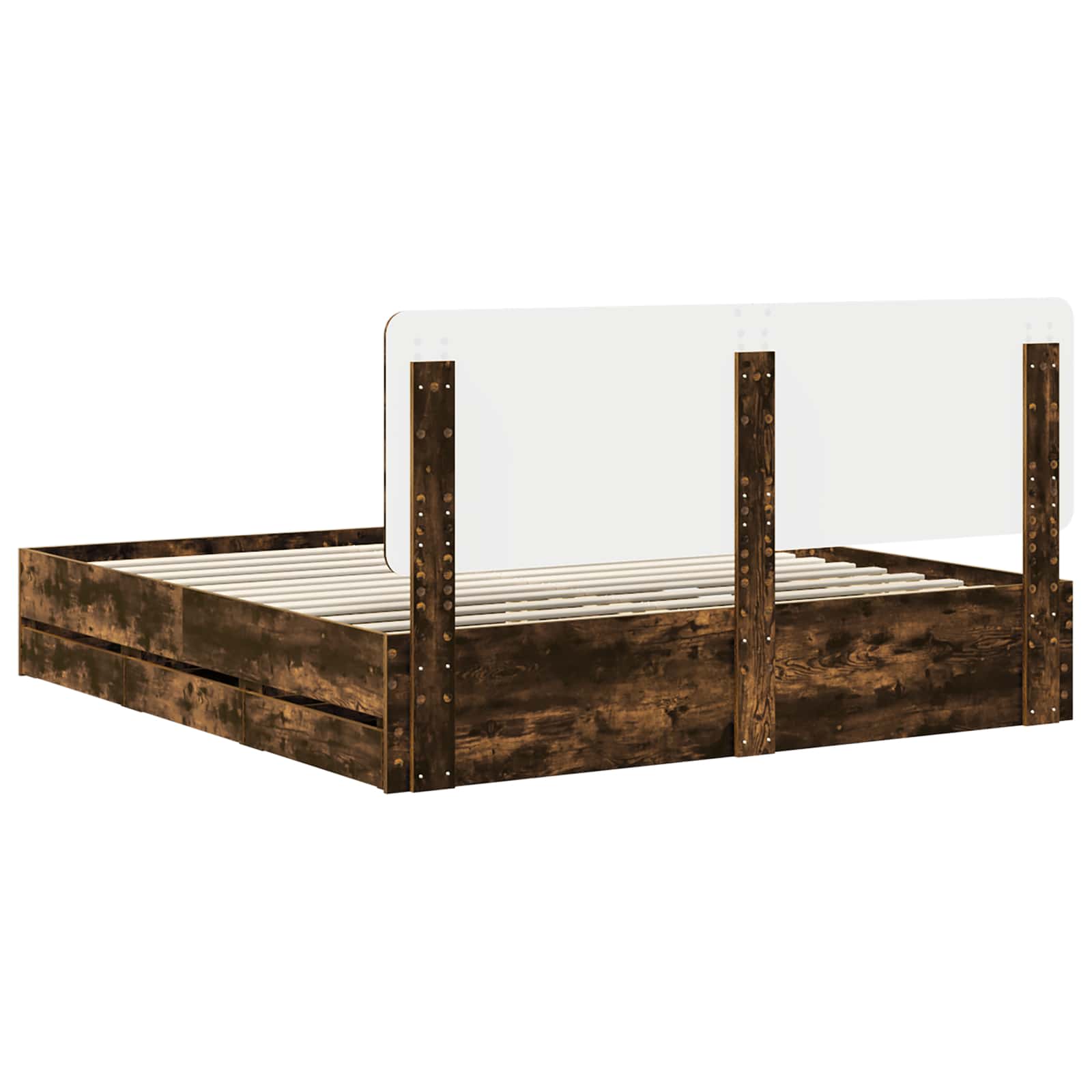 Bedframe met lade Gerookt eiken 180 x 200 cm Ingenieurshout is nu te koop bij PeponiXL, paradijselijk wonen!