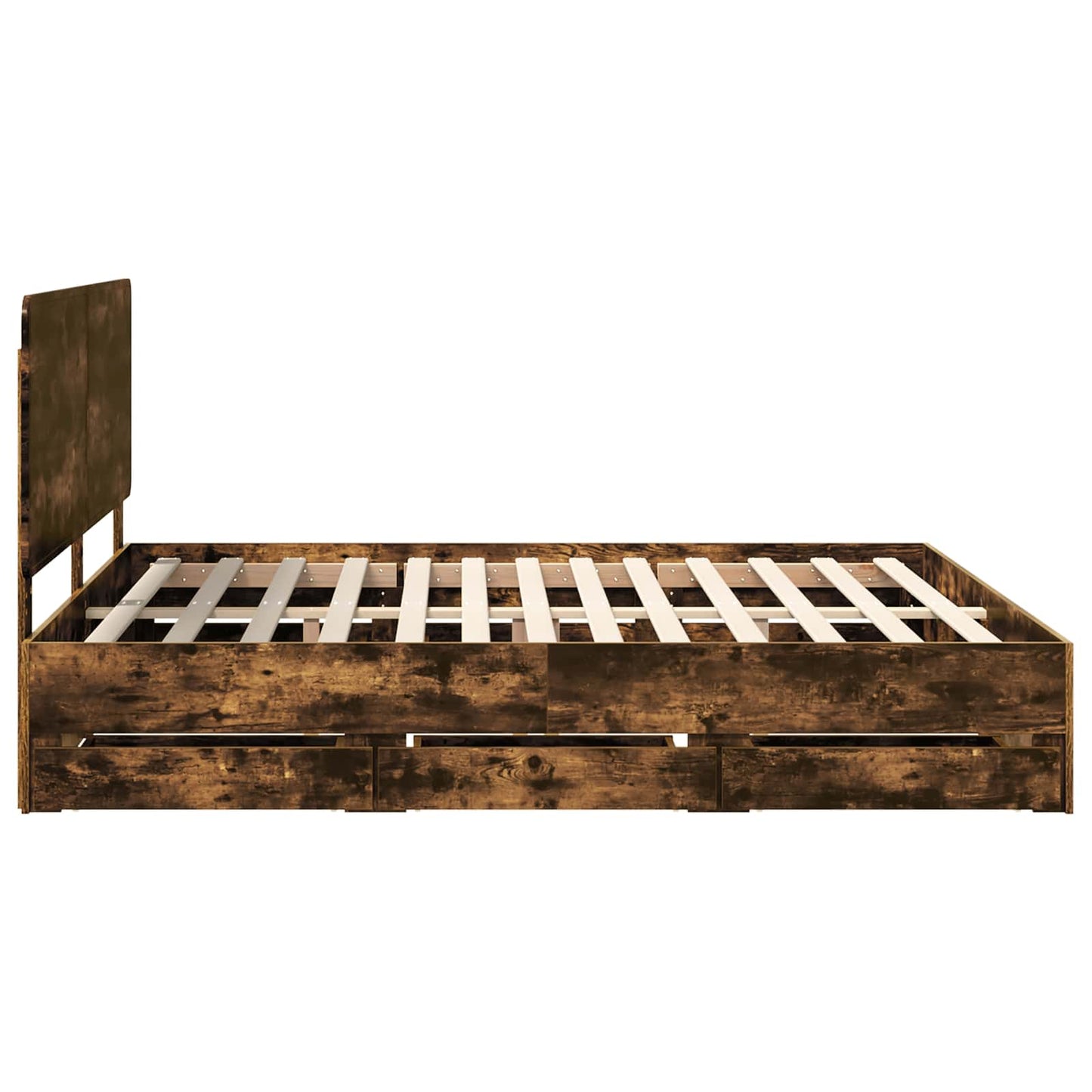 Bedframe met lade Gerookt eiken 180 x 200 cm Ingenieurshout is nu te koop bij PeponiXL, paradijselijk wonen!