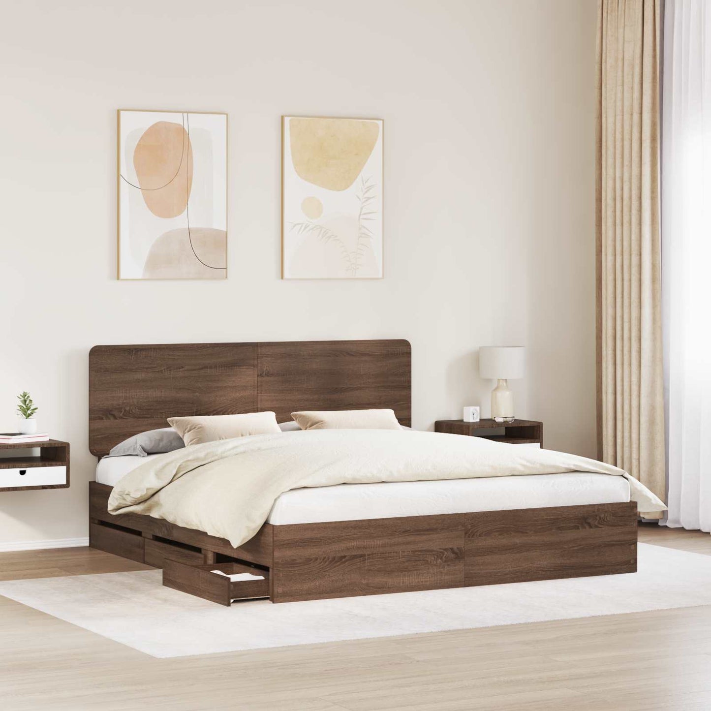 Bedframe met lade Bruin Eiken 180 x 200 cm Ingenieurshout