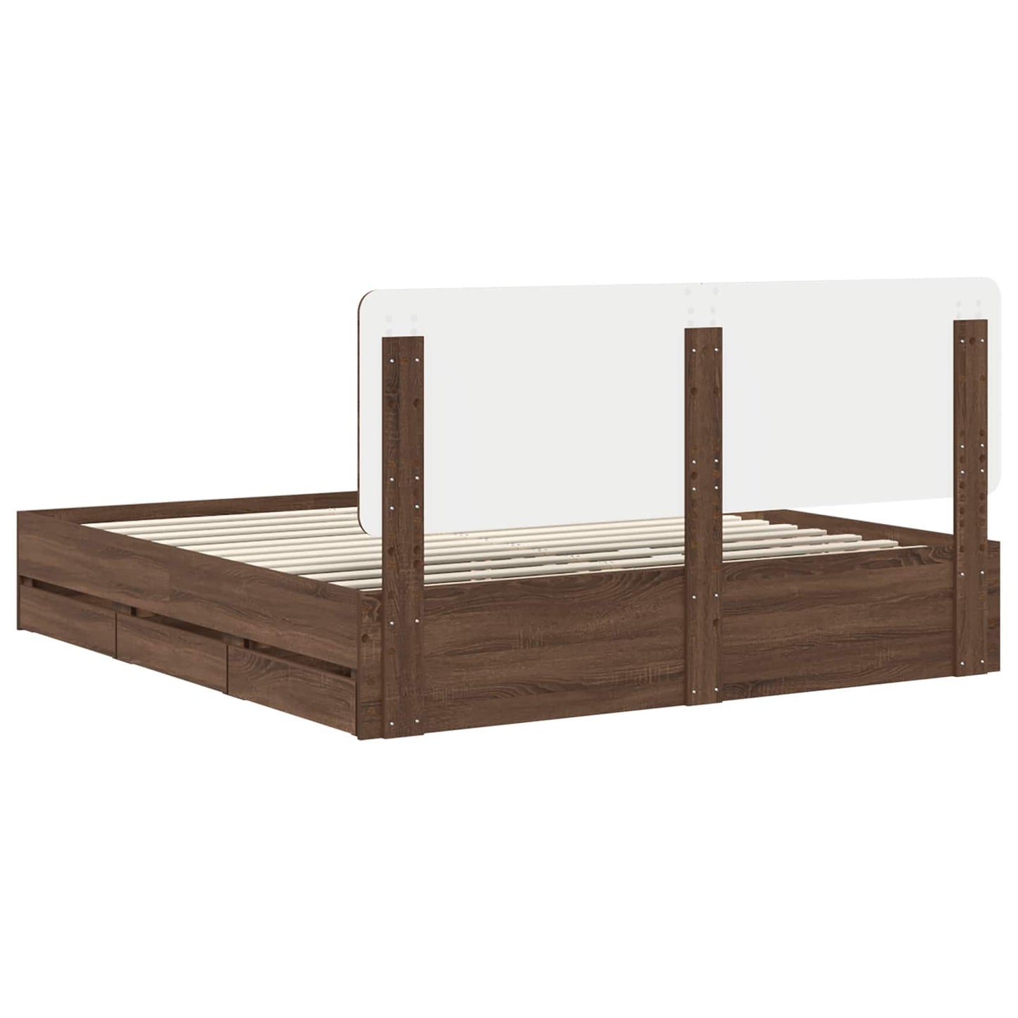 Bedframe met lade Bruin Eiken 180 x 200 cm Ingenieurshout