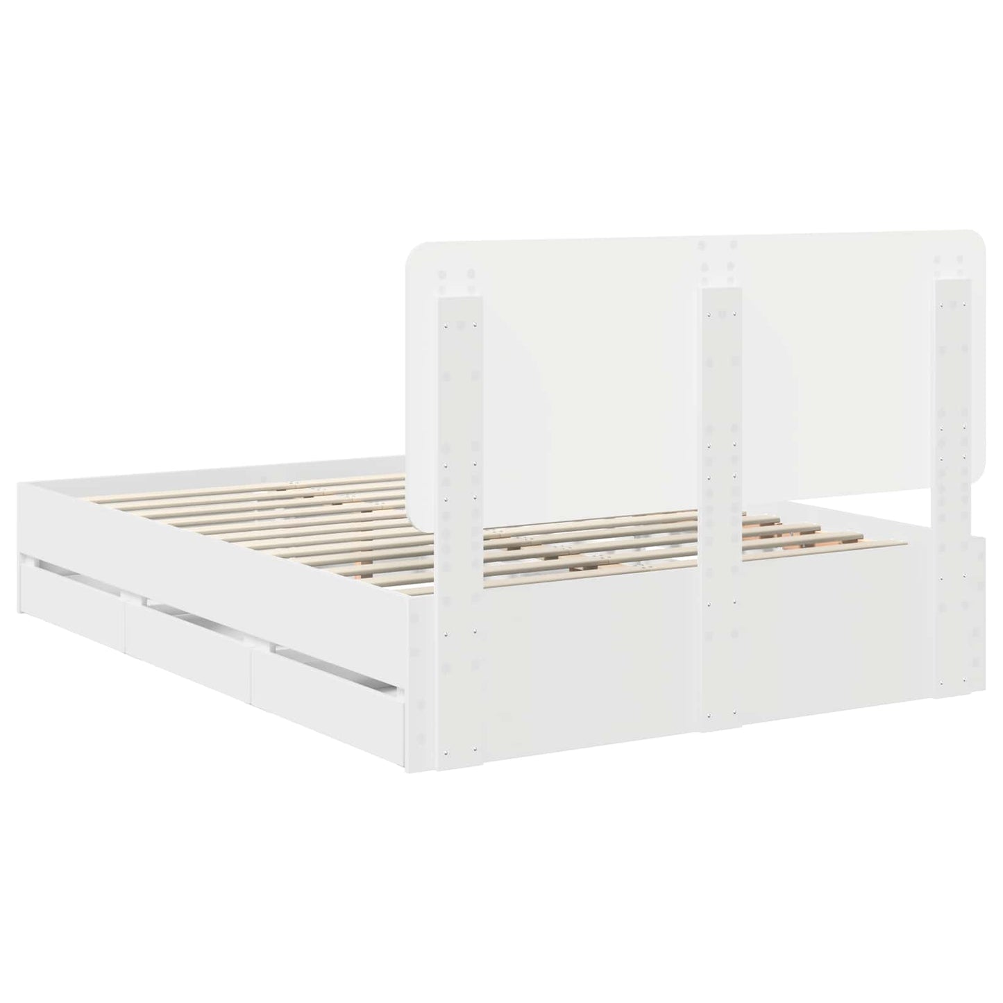 Bedframe met lade met opslag Wit 160 x 200 cm Ingenieurshout is nu te koop bij PeponiXL, paradijselijk wonen!