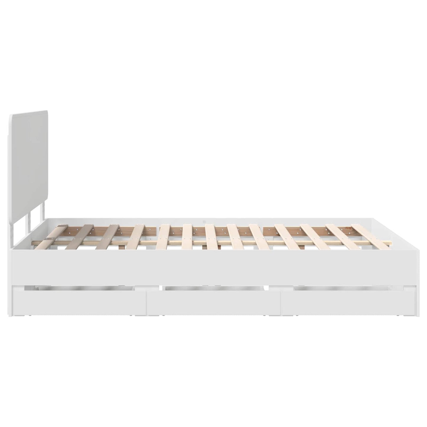 Bedframe met lade met opslag Wit 160 x 200 cm Ingenieurshout is nu te koop bij PeponiXL, paradijselijk wonen!