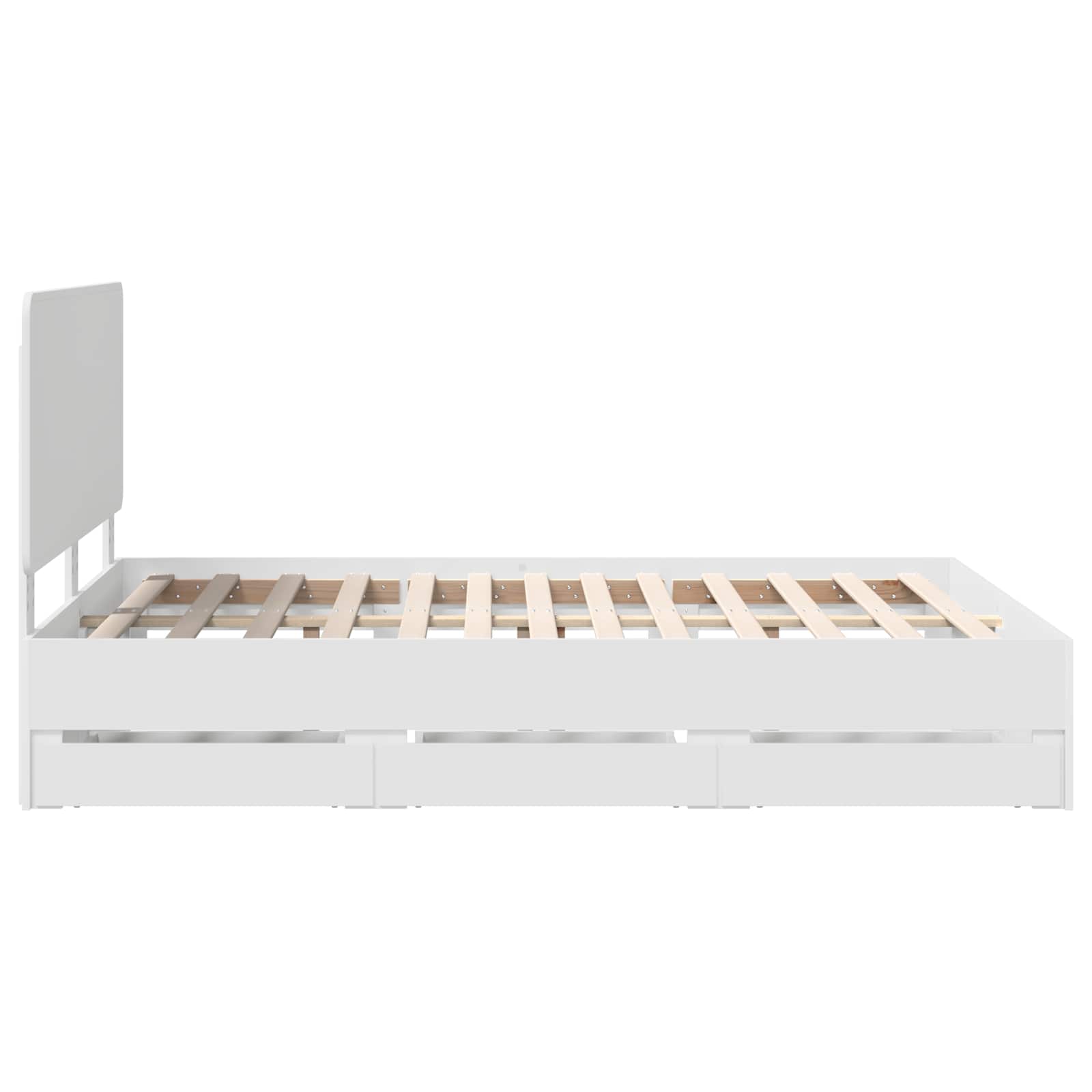 Bedframe met lade met opslag Wit 160 x 200 cm Ingenieurshout is nu te koop bij PeponiXL, paradijselijk wonen!
