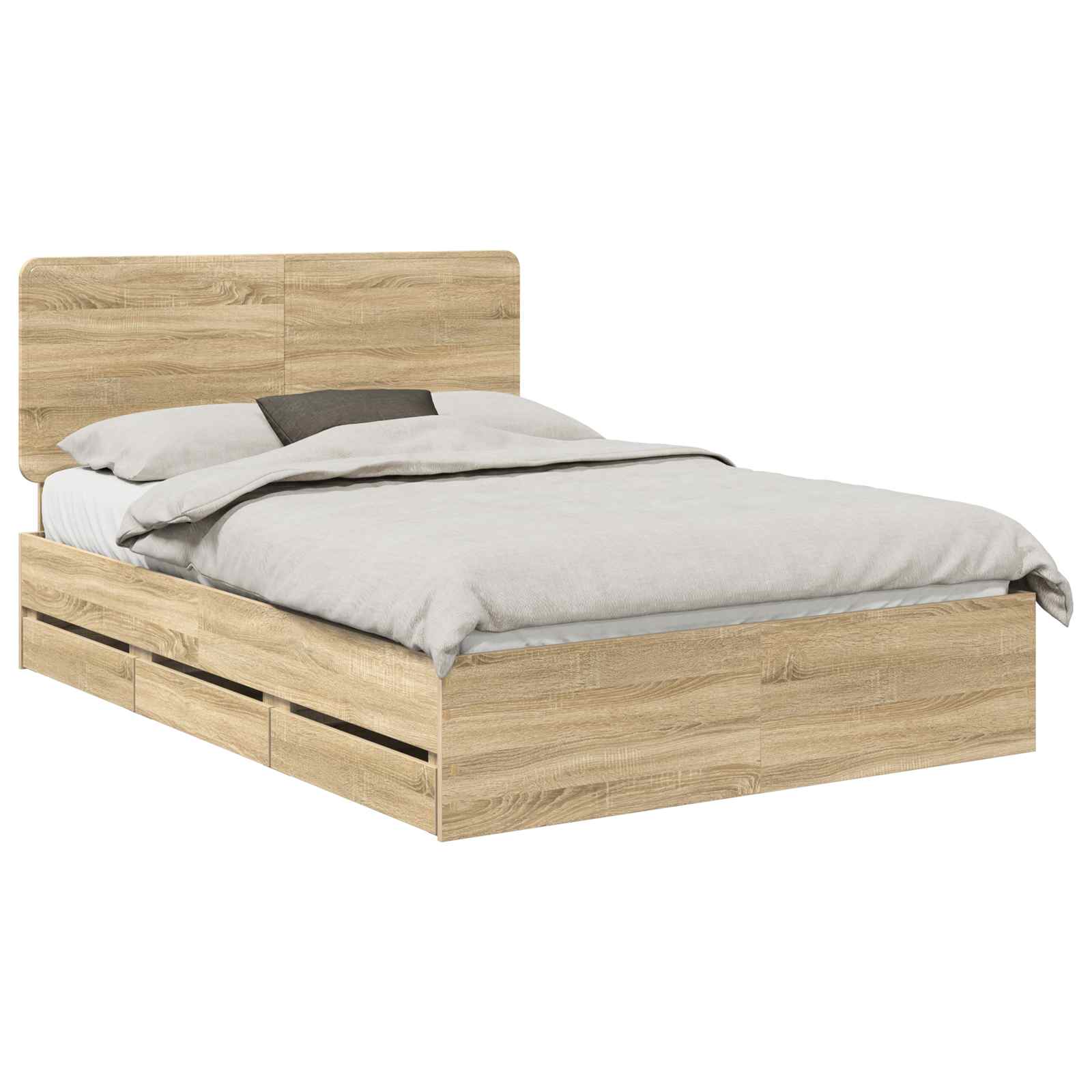 Bedframe met lade Sonoma Eiken 160 x 200 cm Ingenieurshout is nu te koop bij PeponiXL, paradijselijk wonen!
