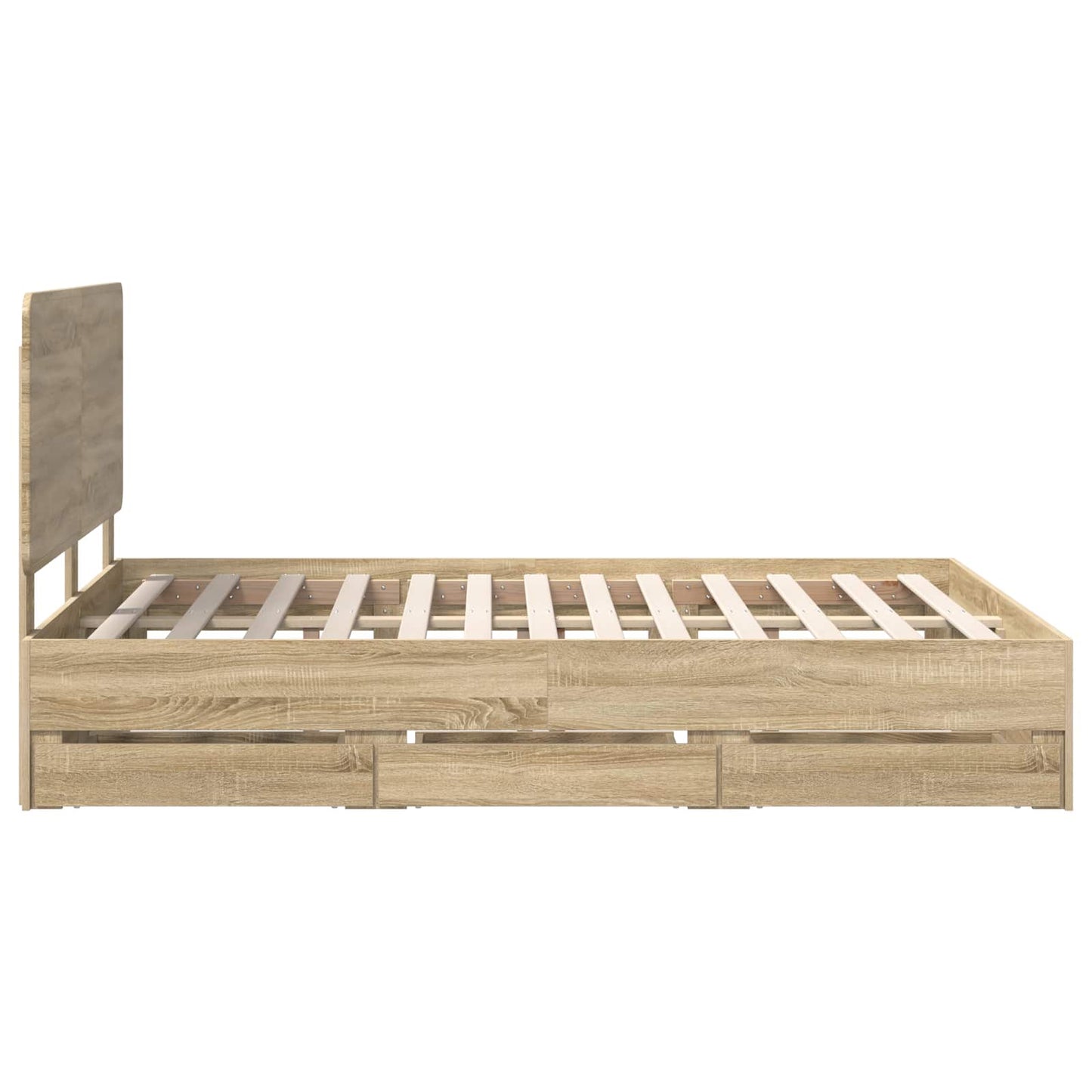 Bedframe met lade Sonoma Eiken 160 x 200 cm Ingenieurshout is nu te koop bij PeponiXL, paradijselijk wonen!