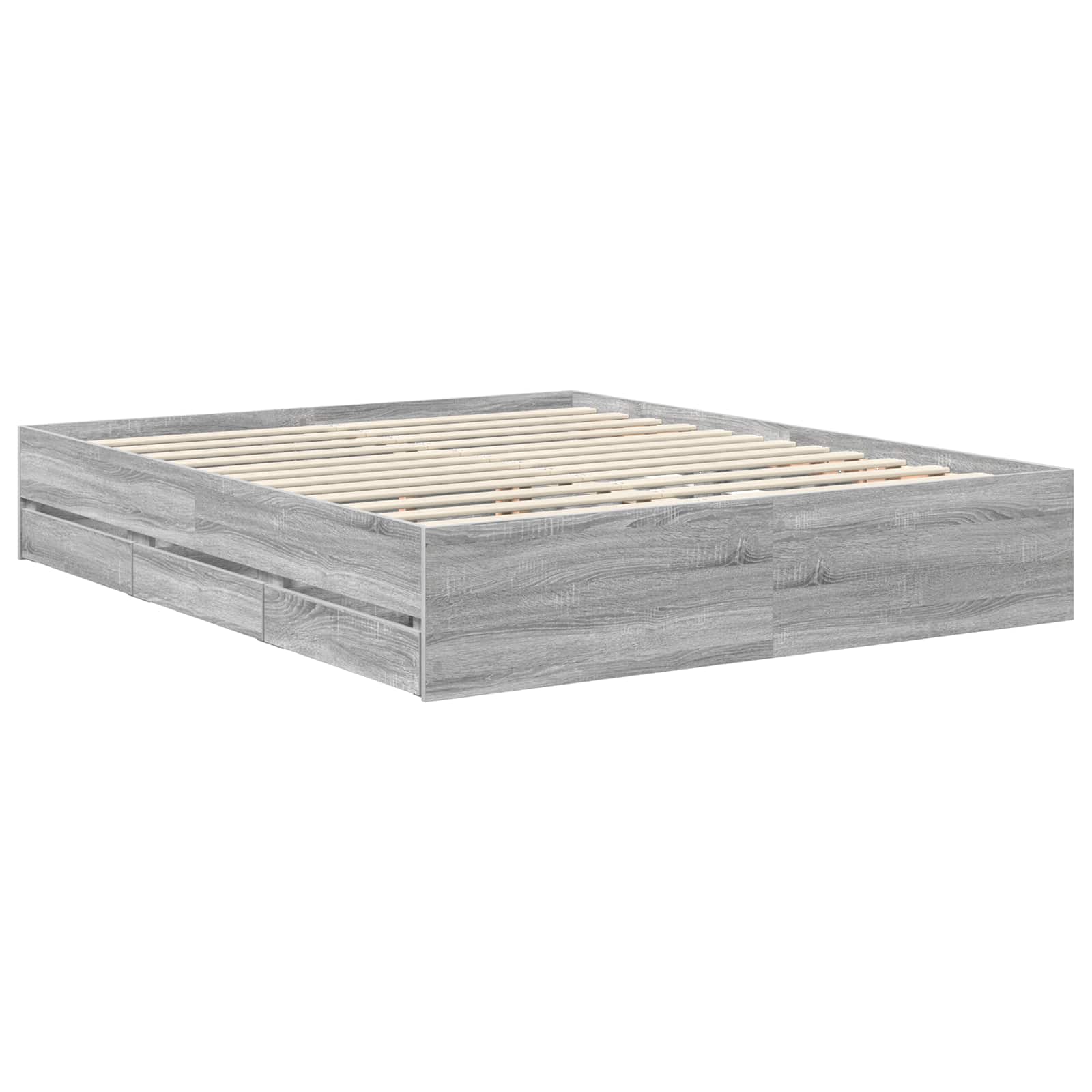 Bedframe met lade Grijs Sonoma 160 x 200 cm Ingenieurshout is nu te koop bij PeponiXL, paradijselijk wonen!