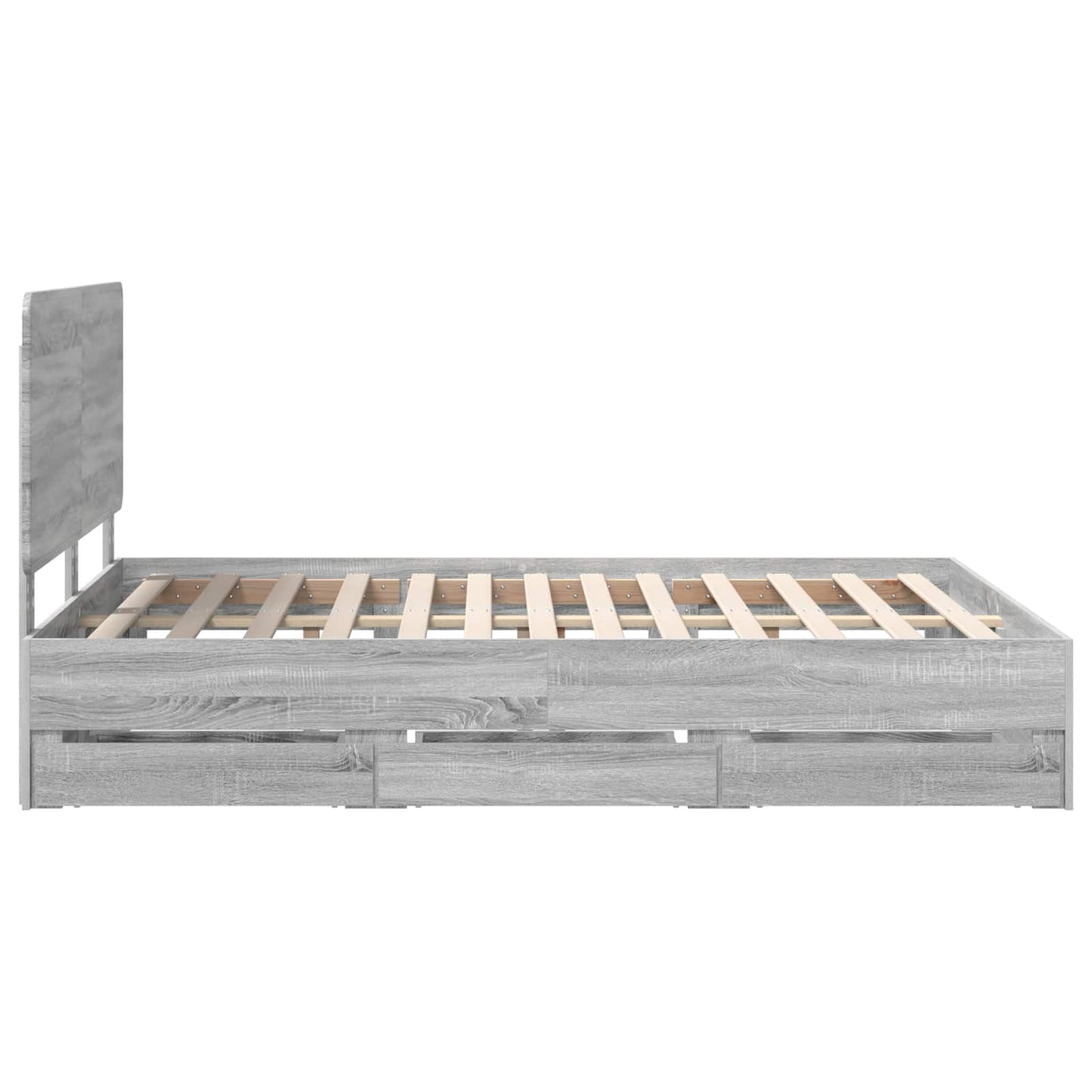 Bedframe met lade Grijs Sonoma 160 x 200 cm Ingenieurshout is nu te koop bij PeponiXL, paradijselijk wonen!