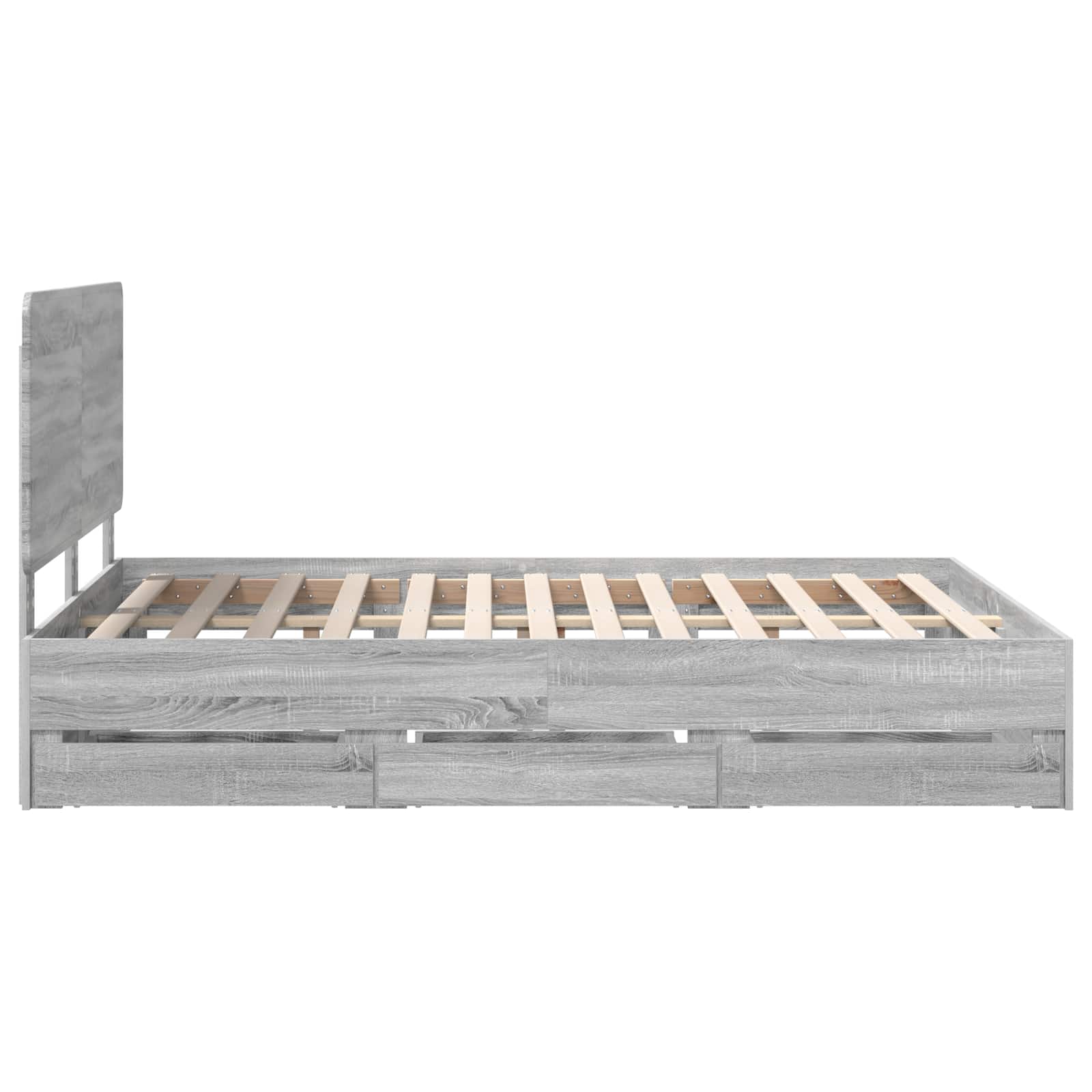 Bedframe met lade Grijs Sonoma 160 x 200 cm Ingenieurshout is nu te koop bij PeponiXL, paradijselijk wonen!