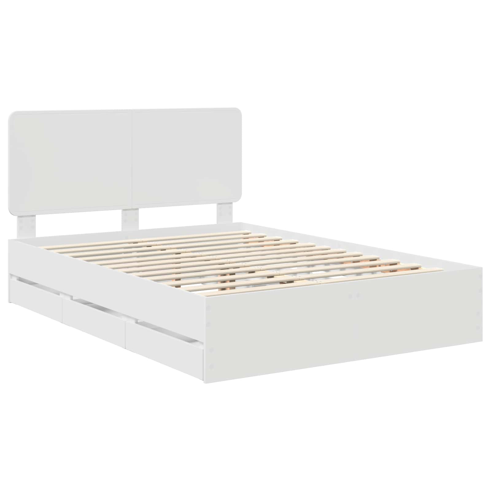Bedframe met lade met opslag Wit 150 x 200 cm Ingenieurshout is nu te koop bij PeponiXL, paradijselijk wonen!