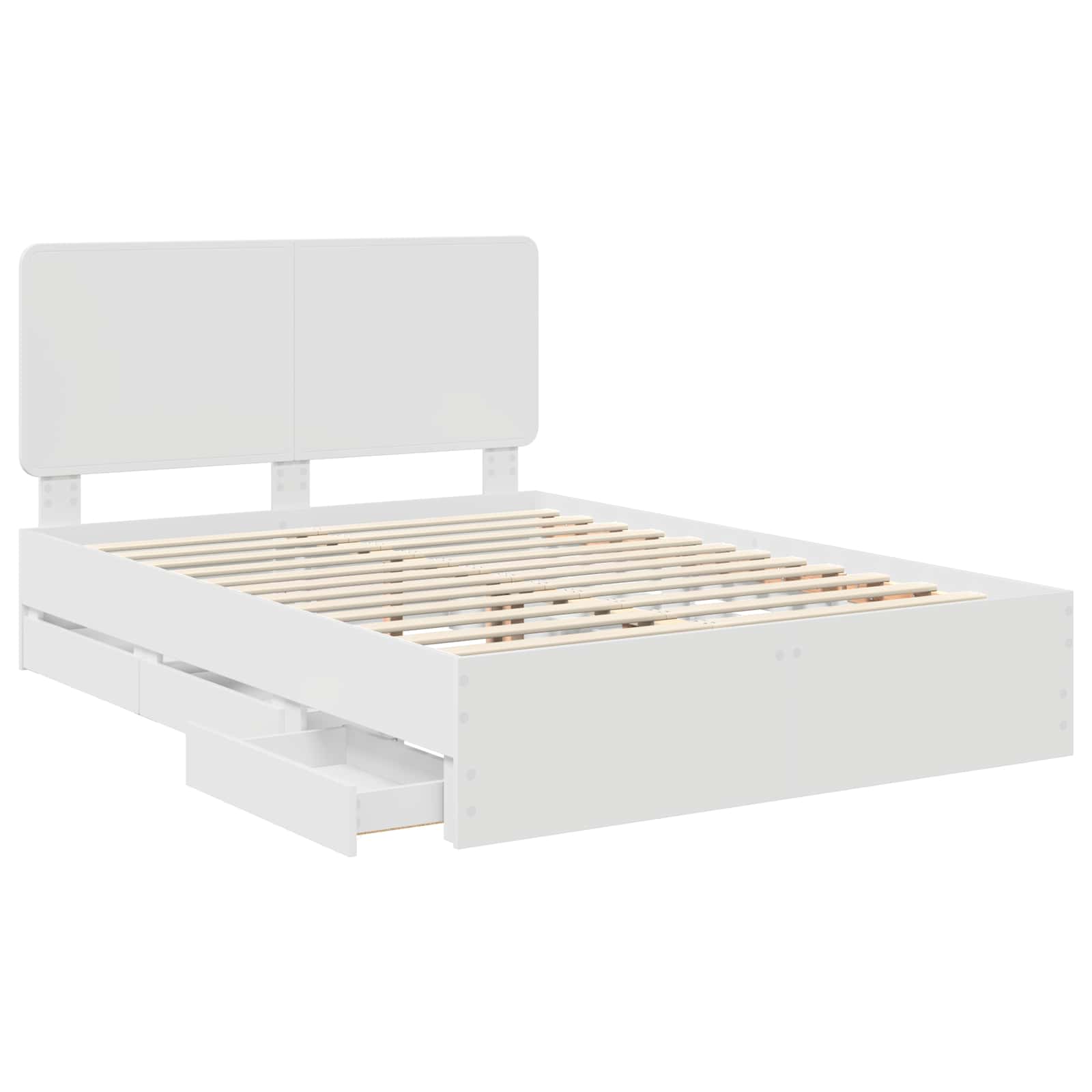 Bedframe met lade met opslag Wit 150 x 200 cm Ingenieurshout is nu te koop bij PeponiXL, paradijselijk wonen!