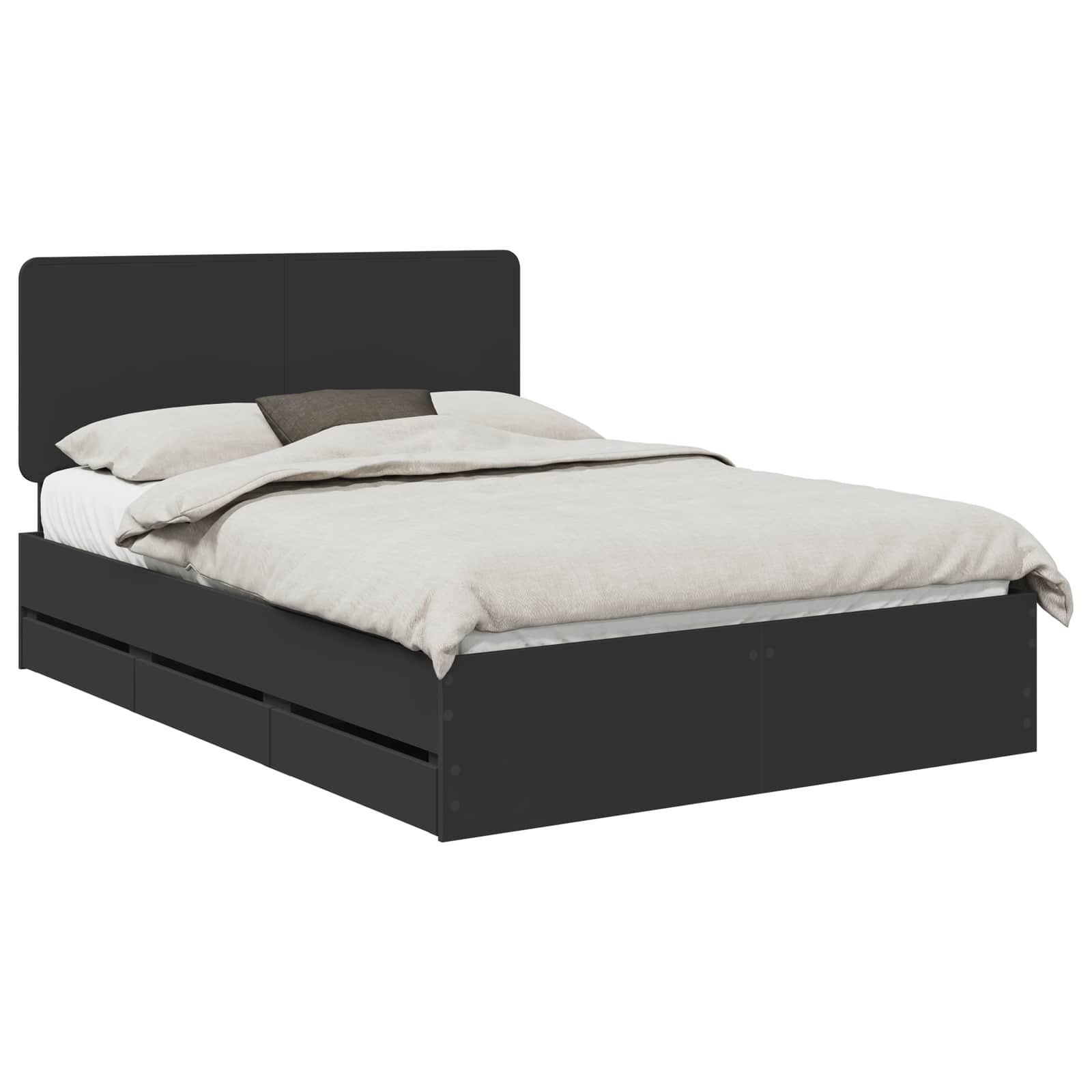 Bedframe met lade met opslag Zwart 150 x 200 cm Ingenieurshout is nu te koop bij PeponiXL, paradijselijk wonen!