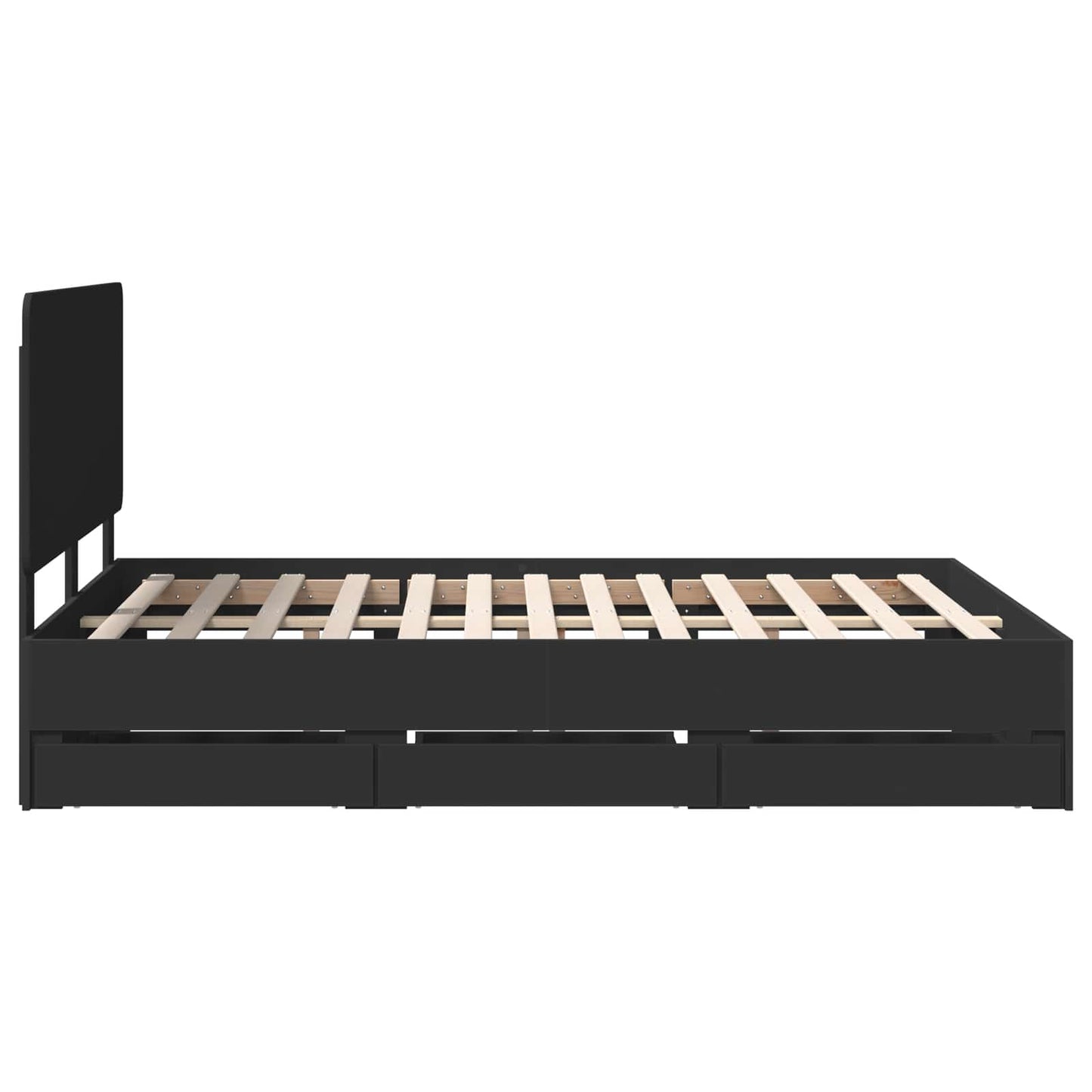 Bedframe met lade met opslag Zwart 150 x 200 cm Ingenieurshout is nu te koop bij PeponiXL, paradijselijk wonen!