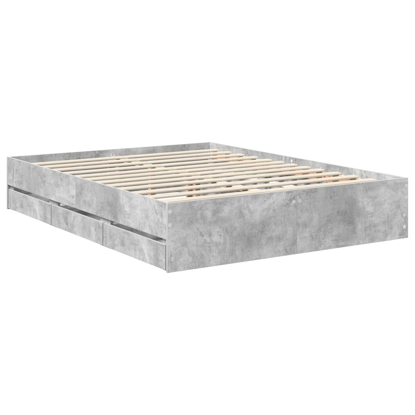 Bedframe met lade Beton Grijs 150 x 200 cm Ingenieurshout is nu te koop bij PeponiXL, paradijselijk wonen!