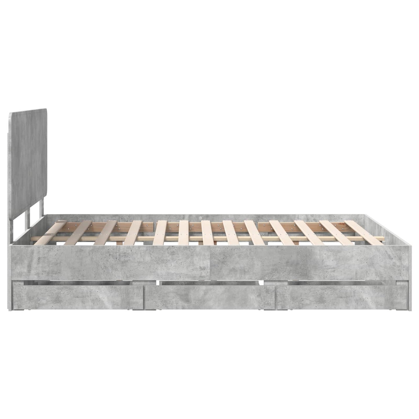 Bedframe met lade Beton Grijs 140 x 200 cm Ingenieurshout is nu te koop bij PeponiXL, paradijselijk wonen!