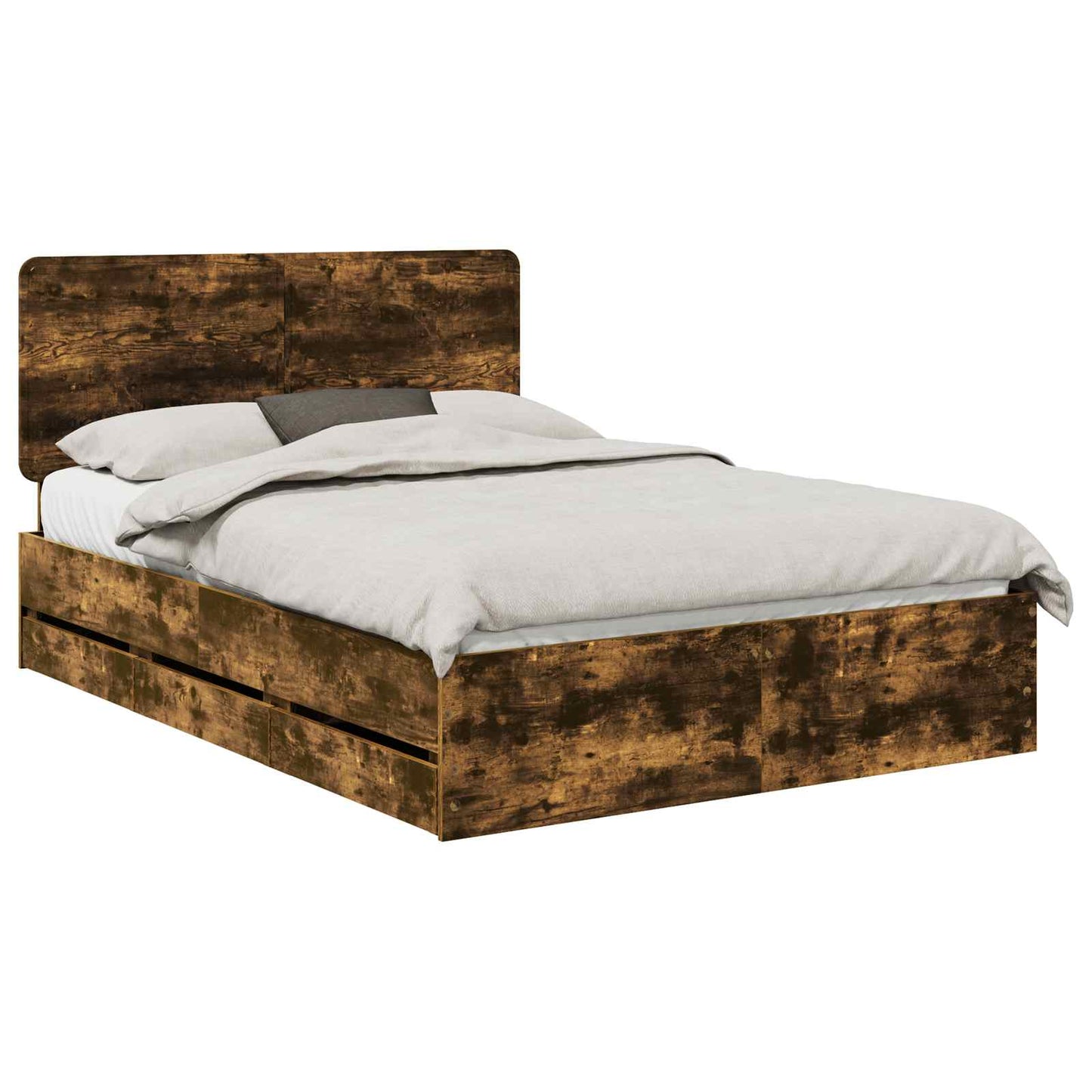 Bedframe met lade Gerookt eiken 140 x 200 cm Ingenieurshout is nu te koop bij PeponiXL, paradijselijk wonen!