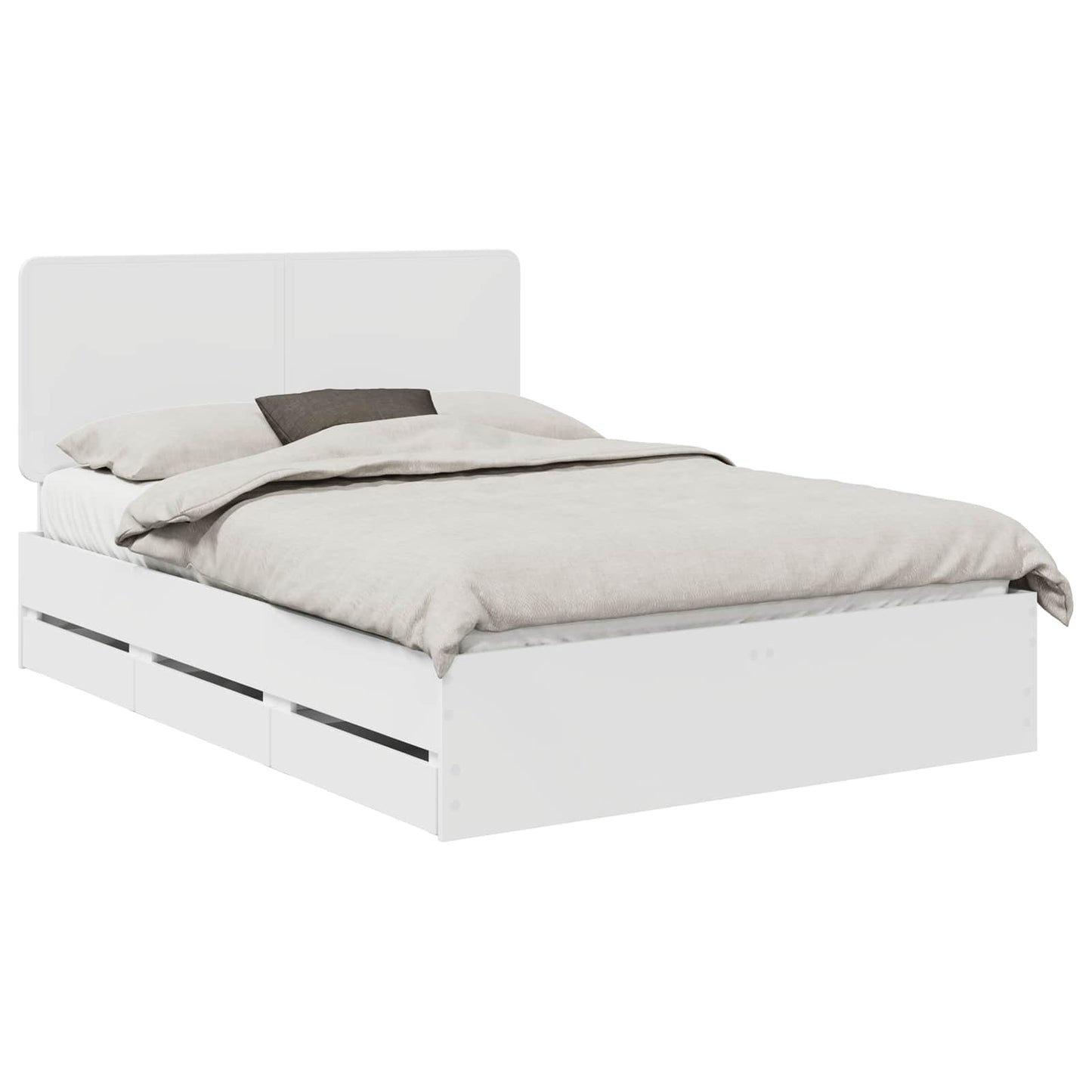 Bedframe met lade met opslag Wit 140 x 190 cm Ingenieurshout is nu te koop bij PeponiXL, paradijselijk wonen!