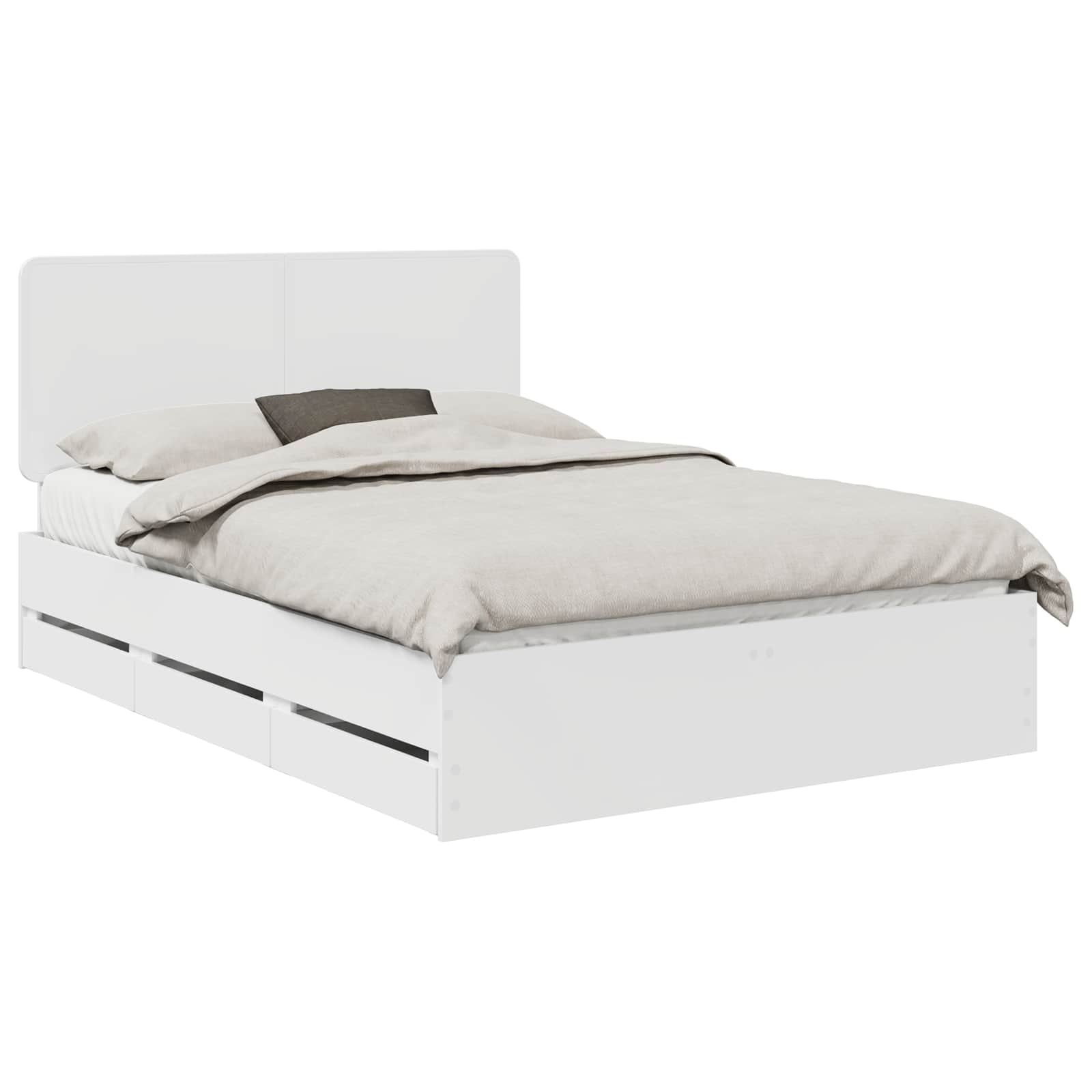 Bedframe met lade met opslag Wit 140 x 190 cm Ingenieurshout is nu te koop bij PeponiXL, paradijselijk wonen!