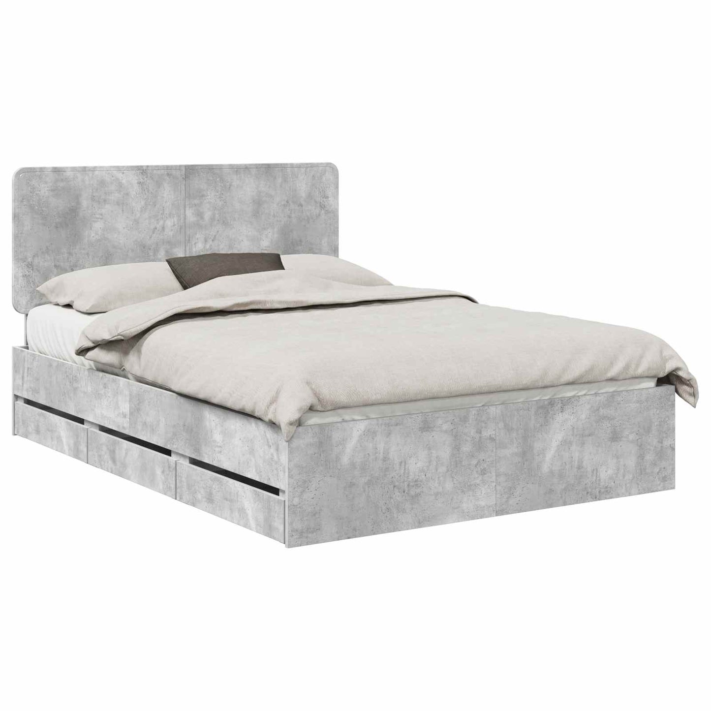 Bedframe met lade Beton Grijs 140 x 190 cm Ingenieurshout is nu te koop bij PeponiXL, paradijselijk wonen!