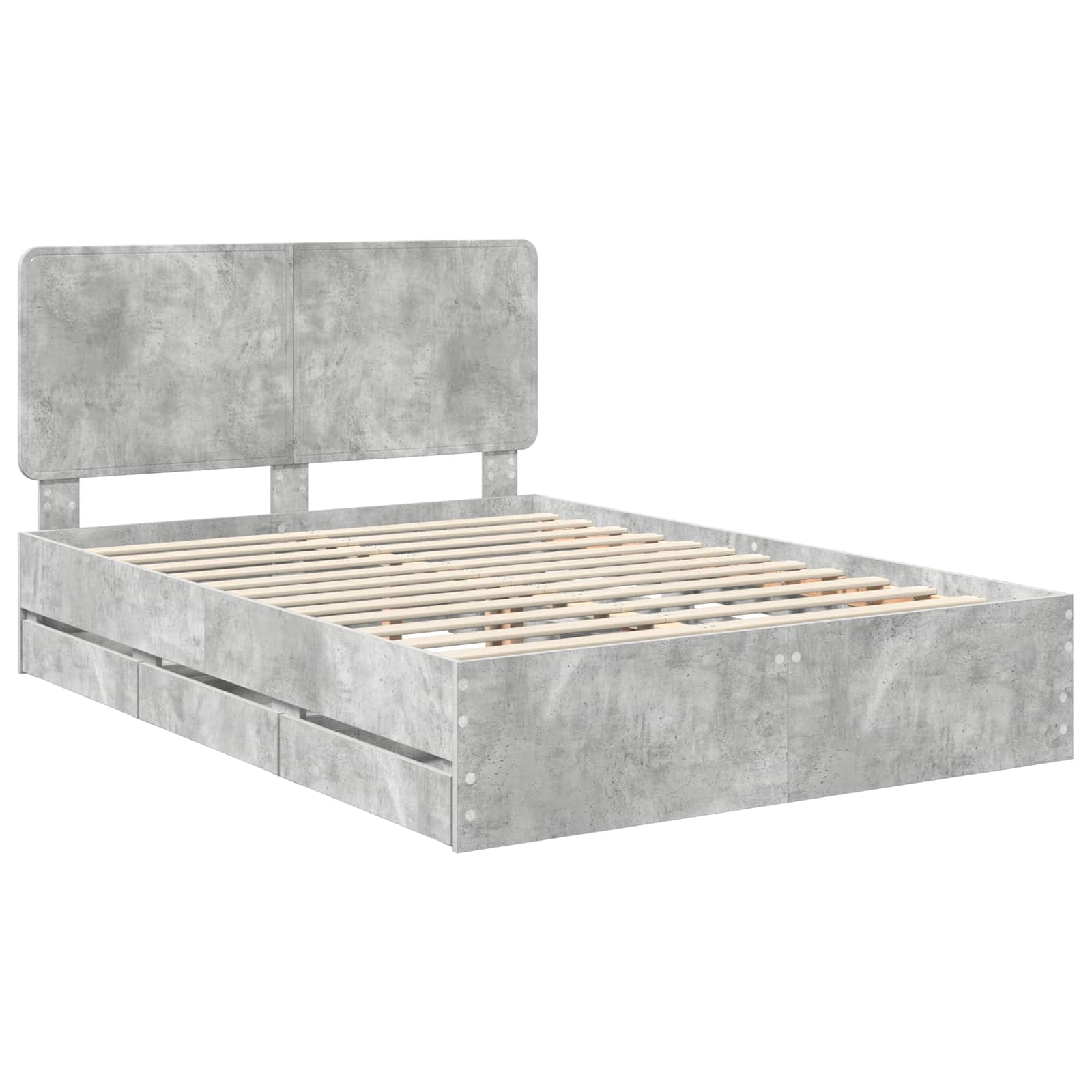 Bedframe met lade Beton Grijs 140 x 190 cm Ingenieurshout is nu te koop bij PeponiXL, paradijselijk wonen!